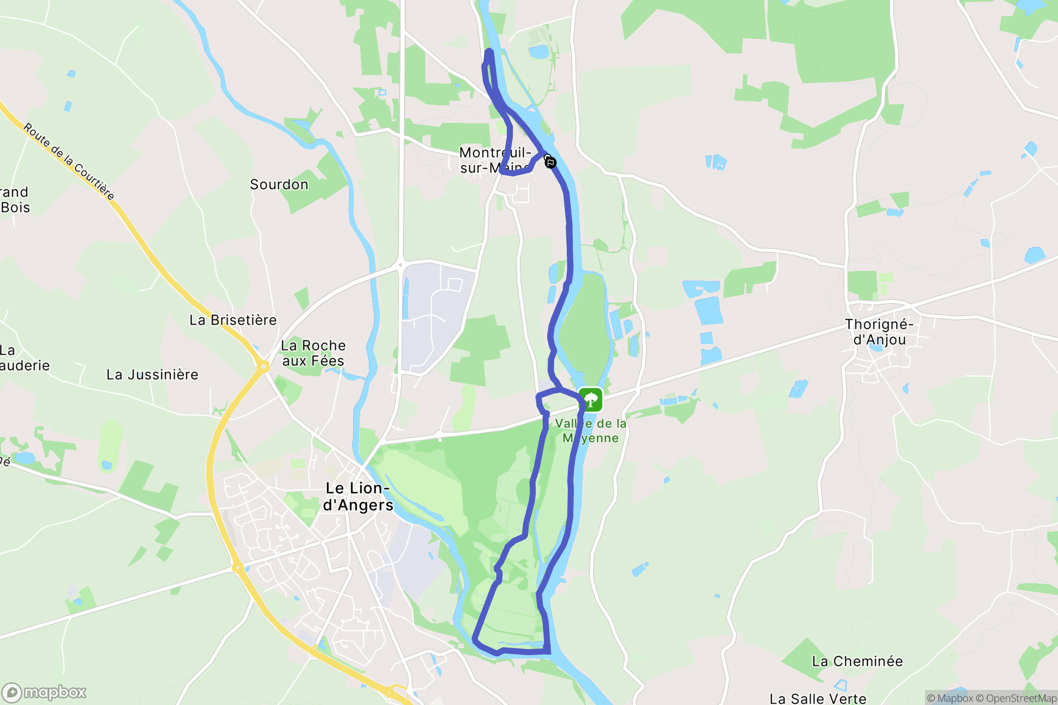 Montreuil-sur-Maine : carte du parcours de randonnée - France