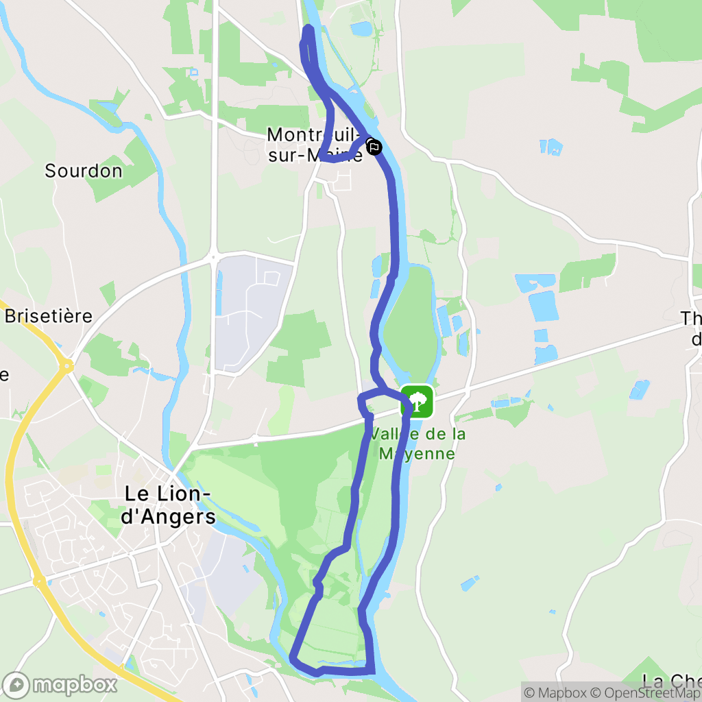 Montreuil-sur-Maine : carte du parcours de randonnée - France