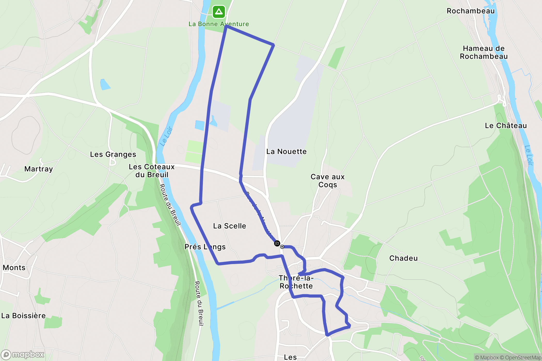 Thoré-la-Rochette : carte du parcours de randonnée - France
