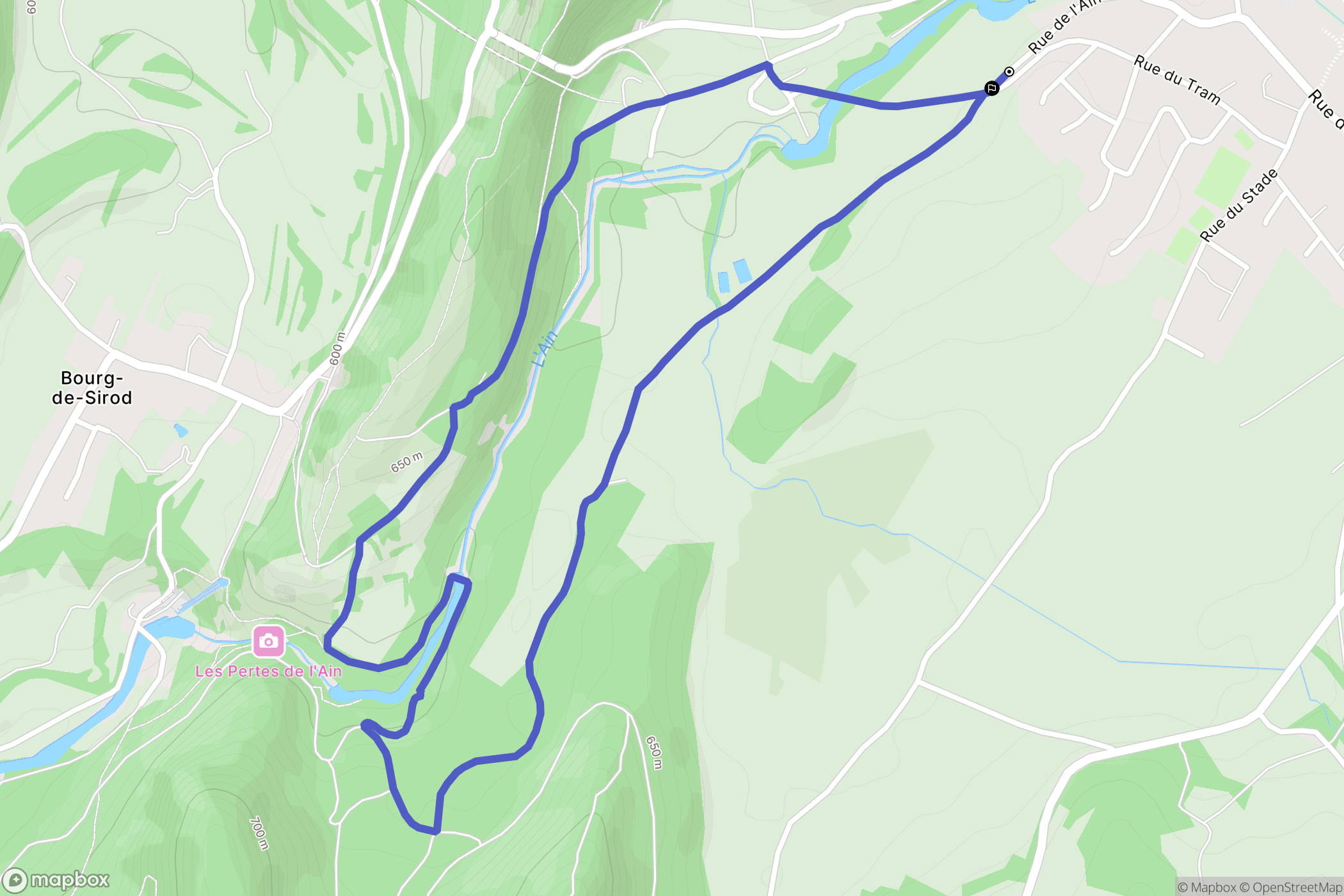 Sirod : carte du parcours de randonnée - France