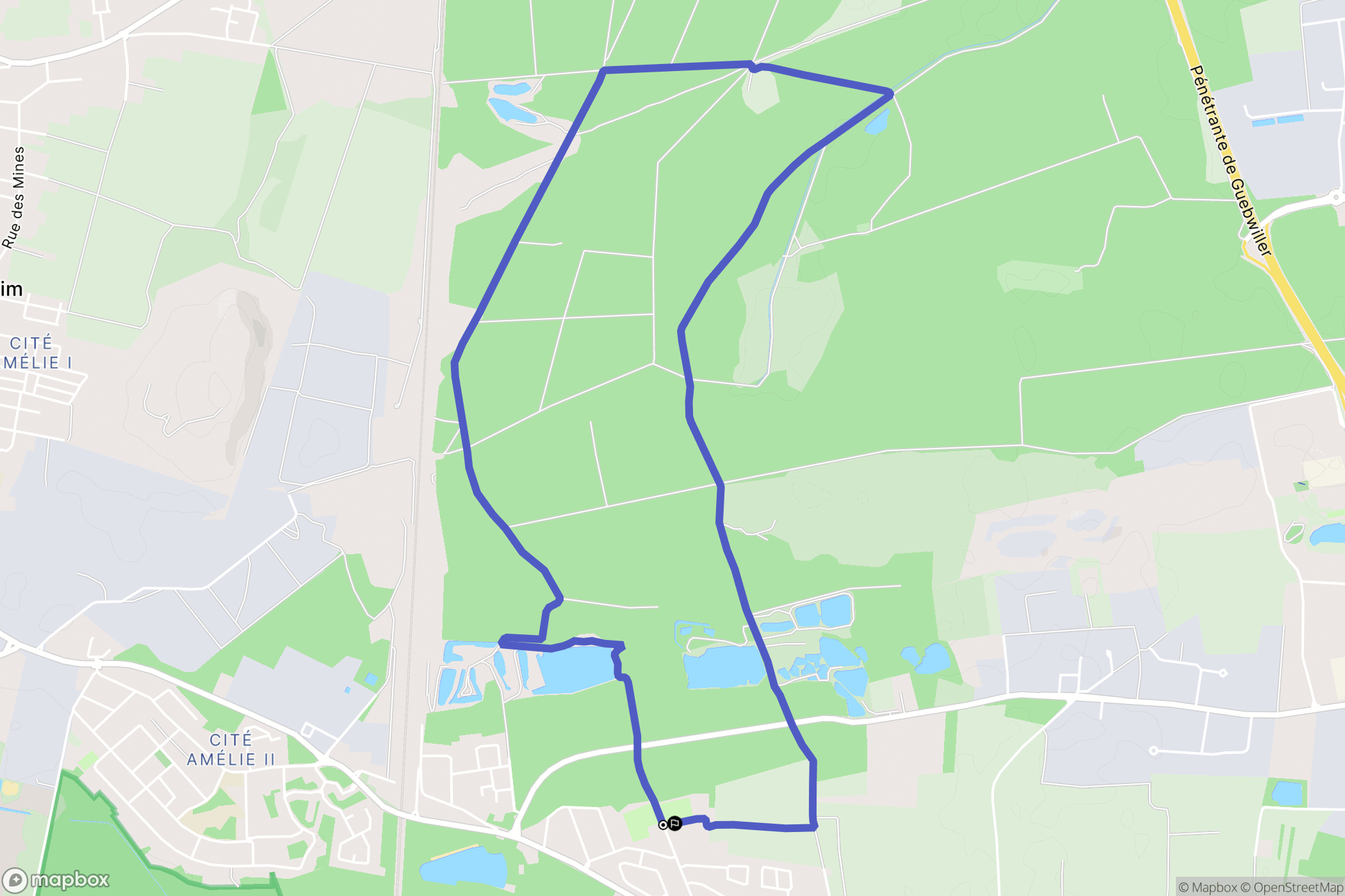 Richwiller : carte du parcours de randonnée - France