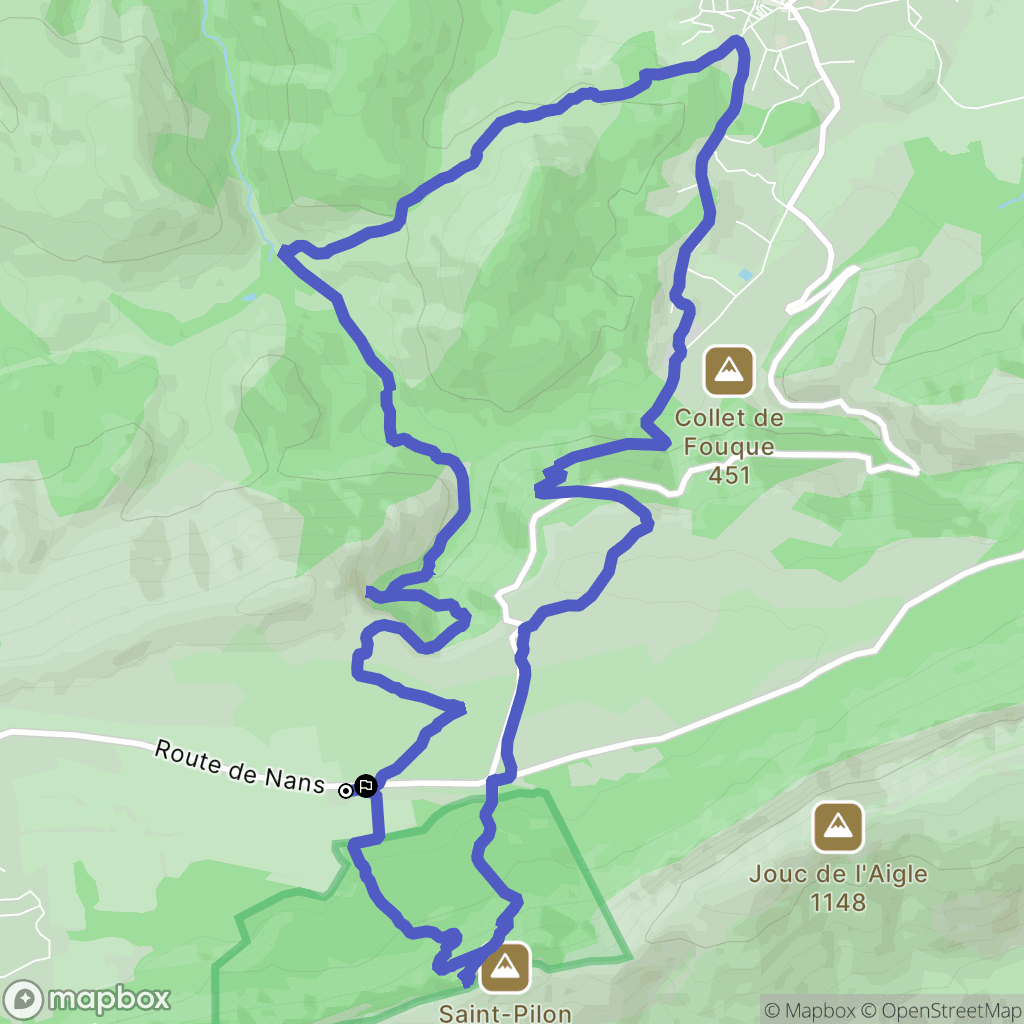 Plan-d'Aups-Sainte-Baume : carte du parcours de randonnée - France