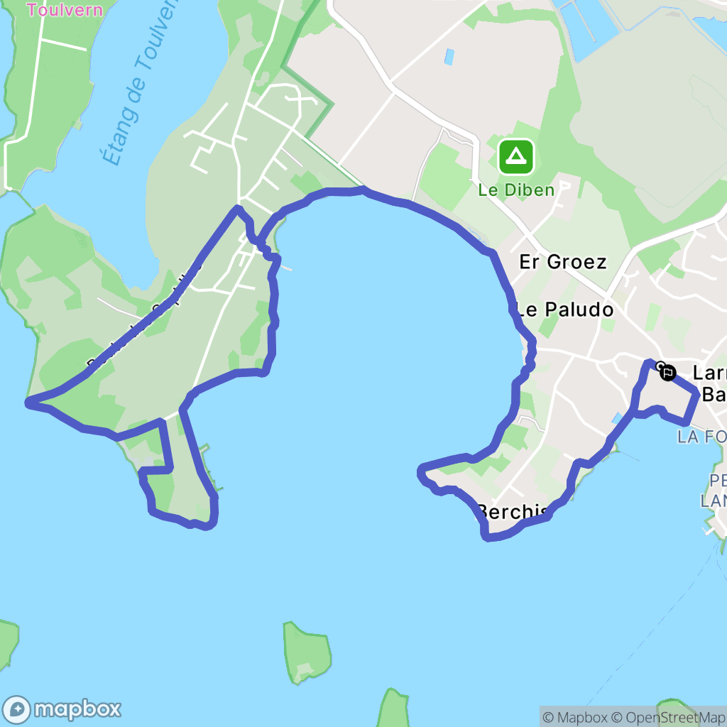 Larmor-Baden : carte du parcours de randonnée - France