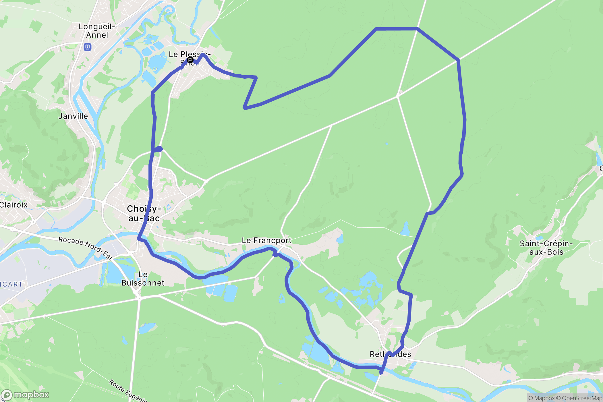 Le Plessis-Brion : carte du parcours de randonnée - France