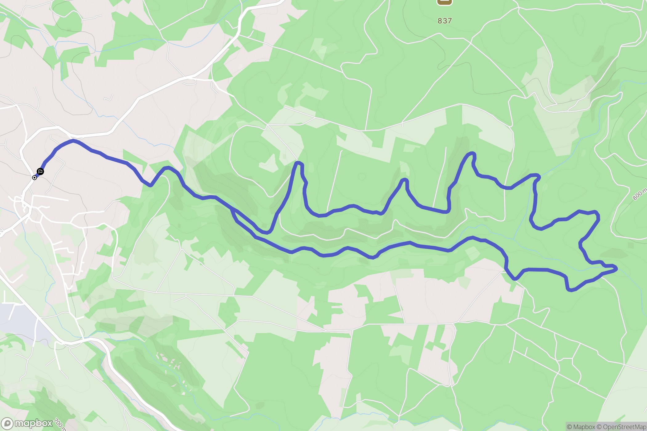 Agen-d'Aveyron : carte du parcours de randonnée - France