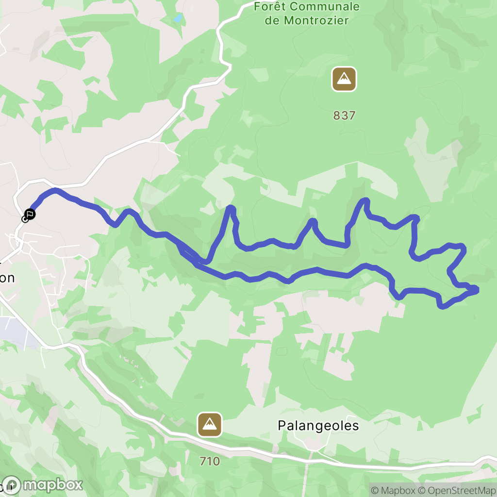 Agen-d'Aveyron : carte du parcours de randonnée - France