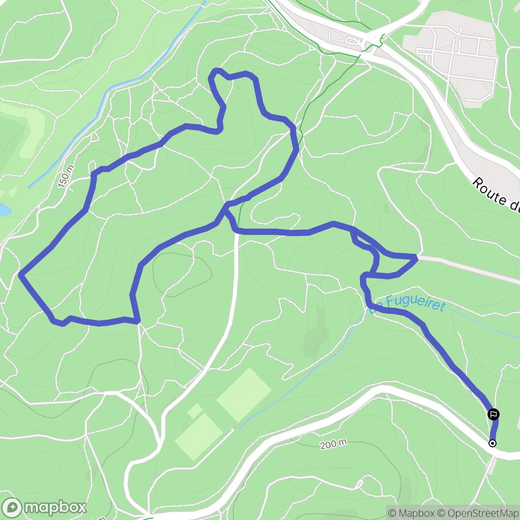 Valbonne : carte du parcours de randonnée - France