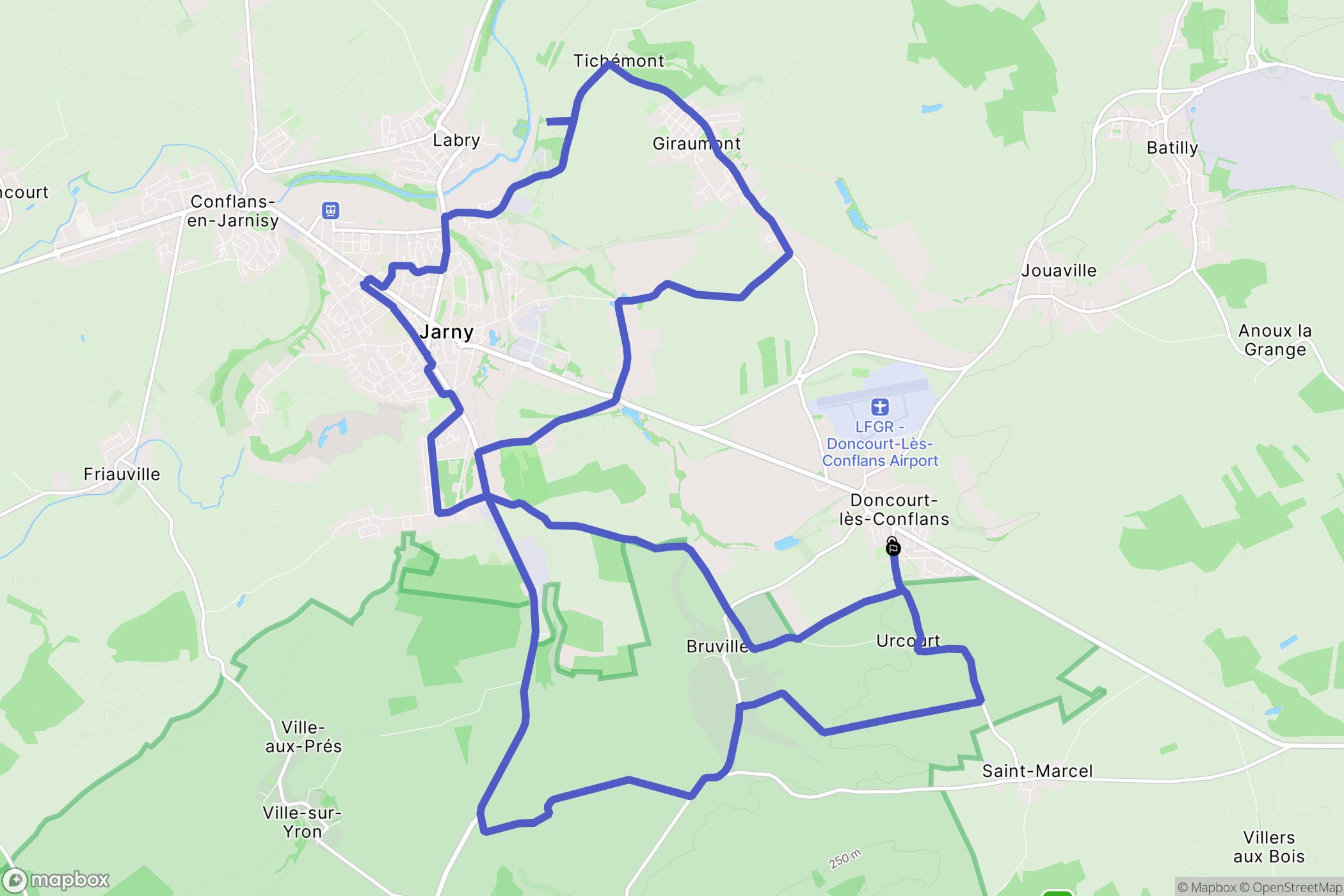 Doncourt-lès-Conflans : carte du parcours de randonnée - France