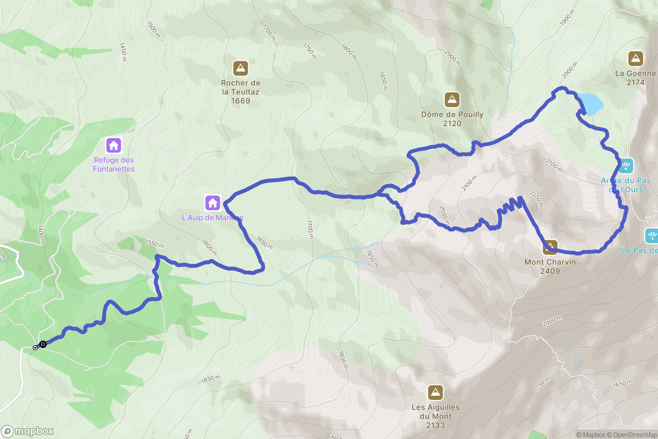 Le Bouchet-Mont-Charvin: routekaart voor buitenactiviteiten - France