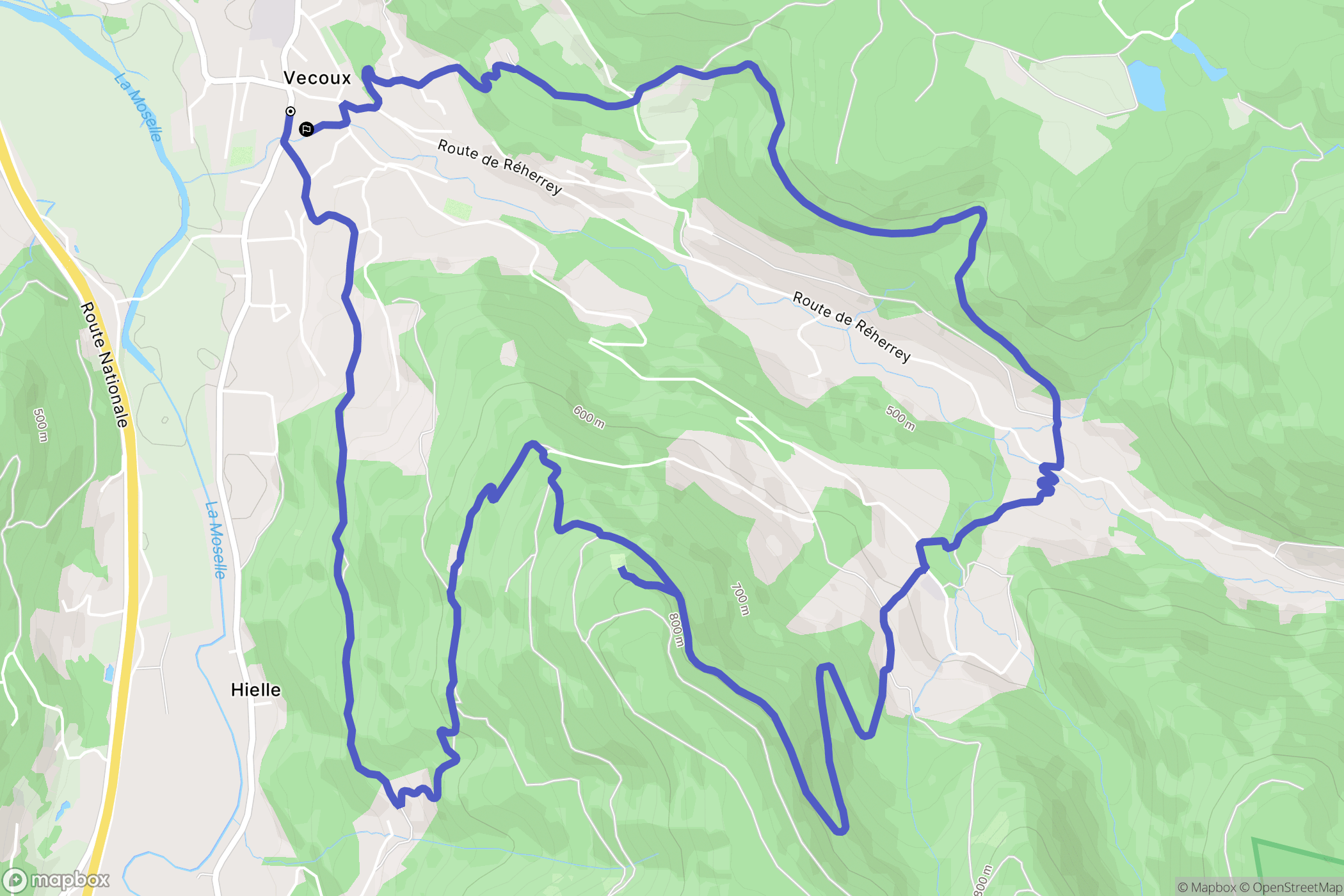 Vecoux : carte du parcours de randonnée - France