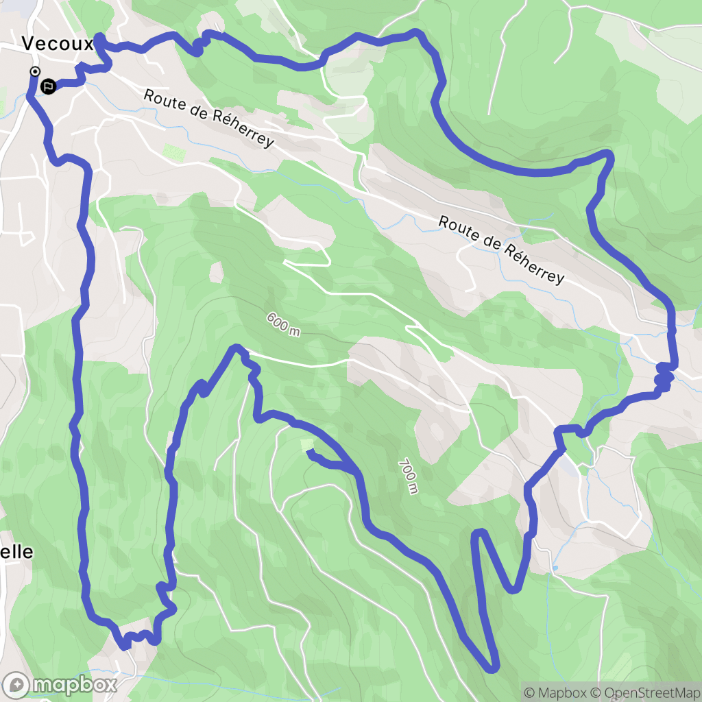 Vecoux : carte du parcours de randonnée - France