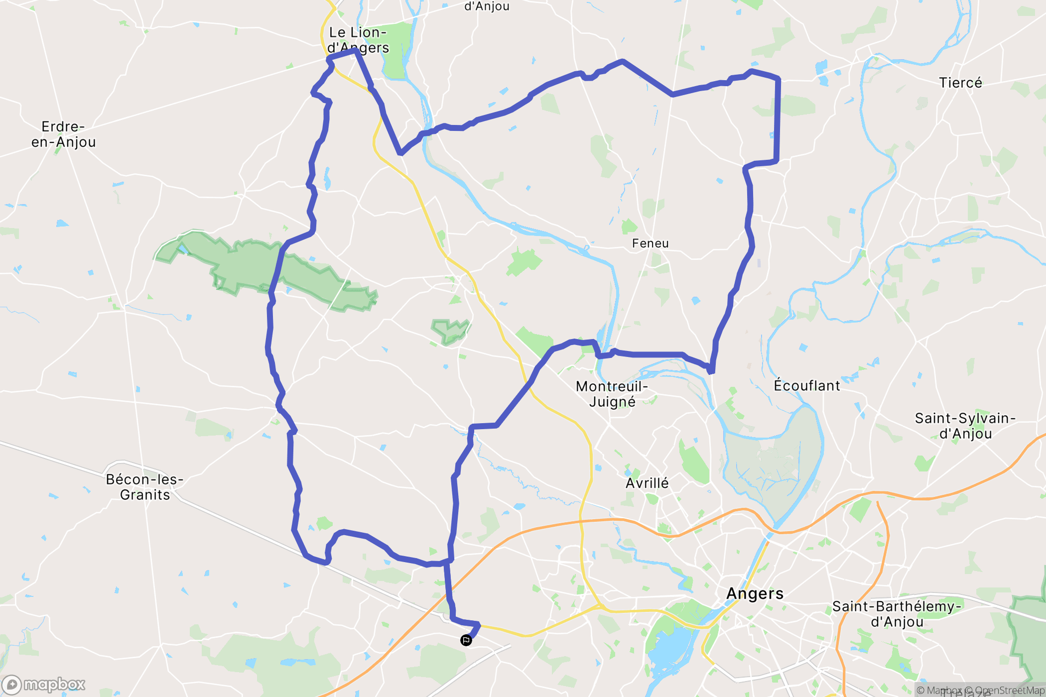 Saint-Léger-de-Linières : carte du parcours de randonnée - France