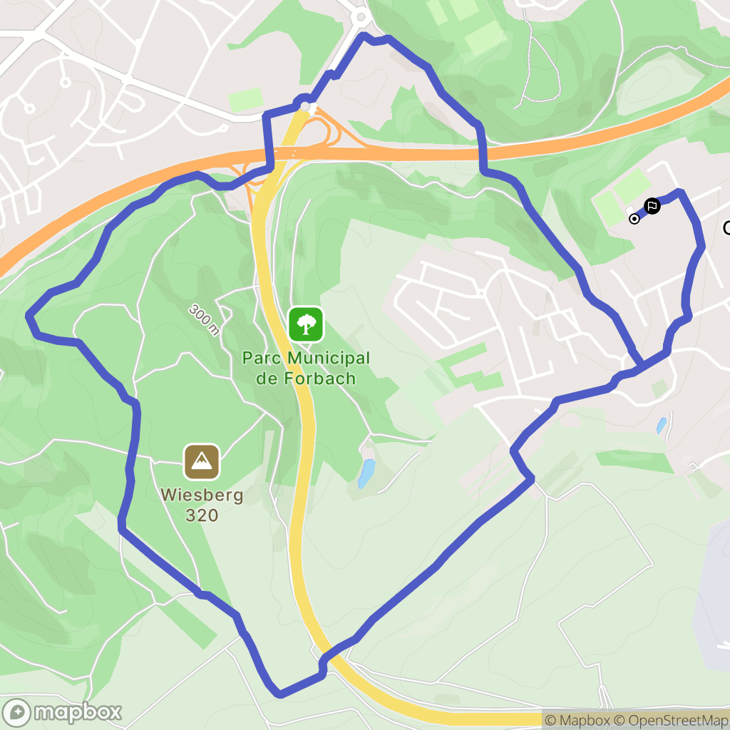 Œting : carte du parcours de randonnée - France