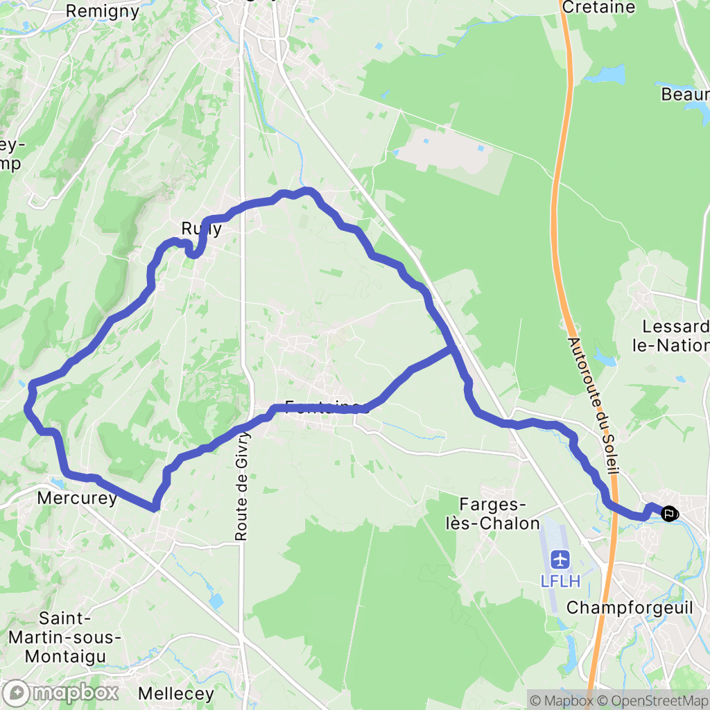 Fragnes-la-Loyère : carte du parcours de randonnée - France