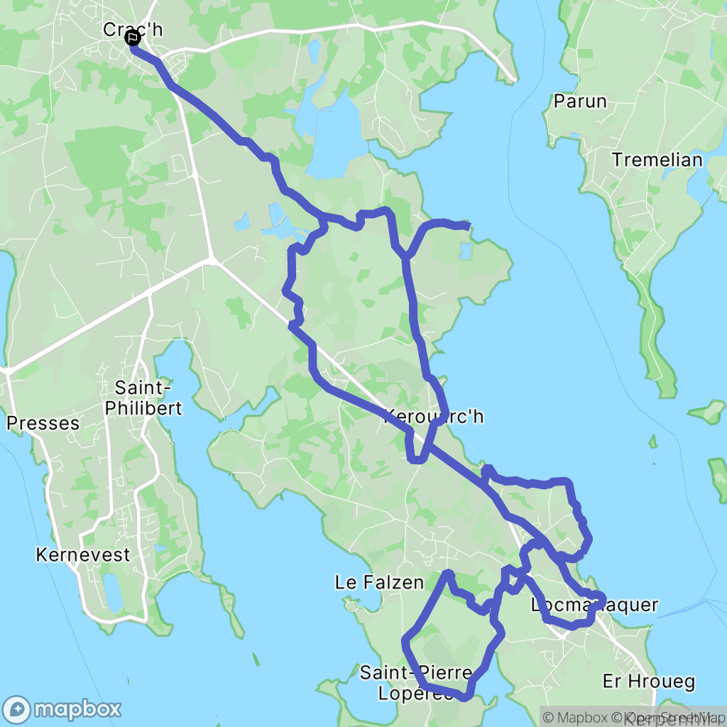 Crac'h : carte du parcours de randonnée - France