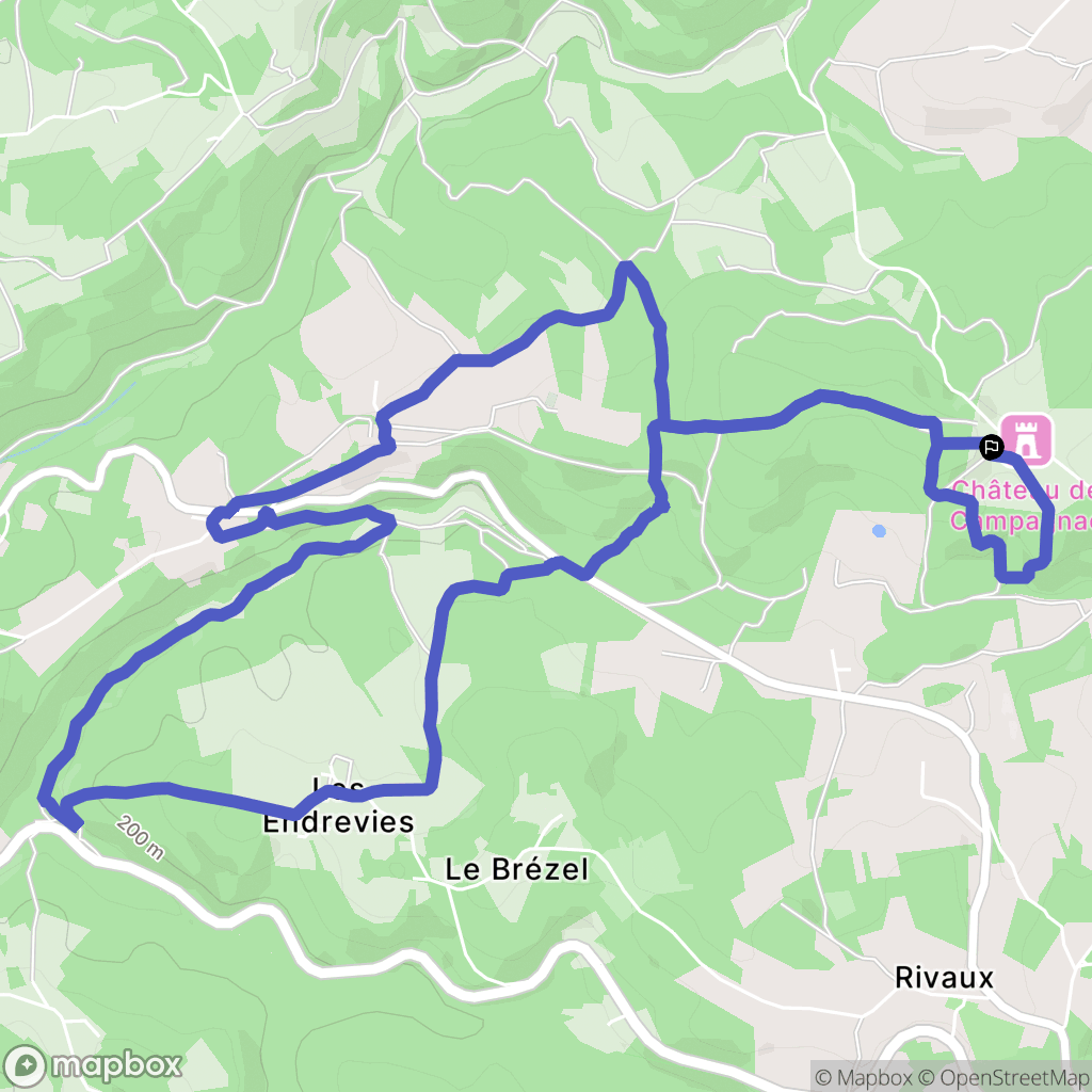 Sarlat-la-Canéda : carte du parcours de randonnée - France