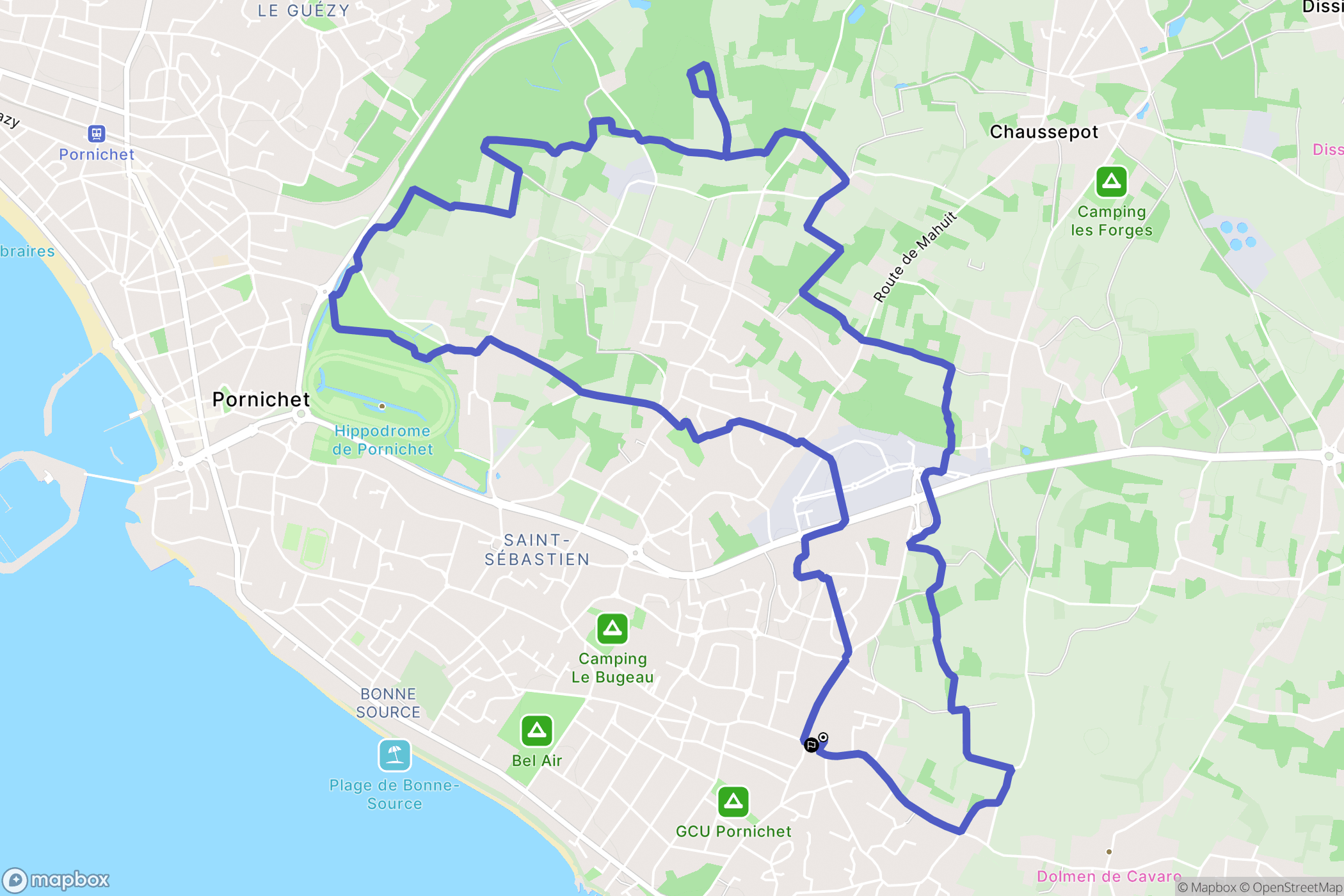 Pornichet : carte du parcours de randonnée - France