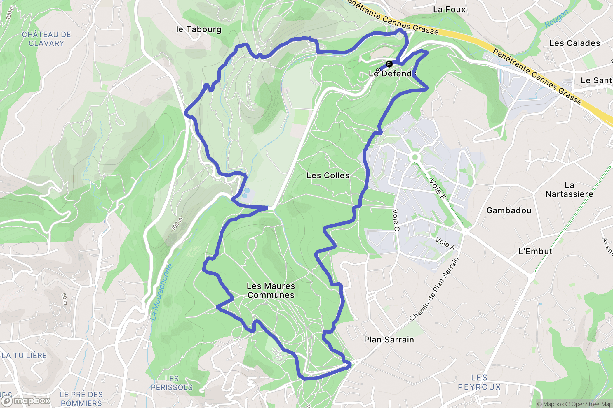 Mouans-Sartoux : carte du parcours de randonnée - France