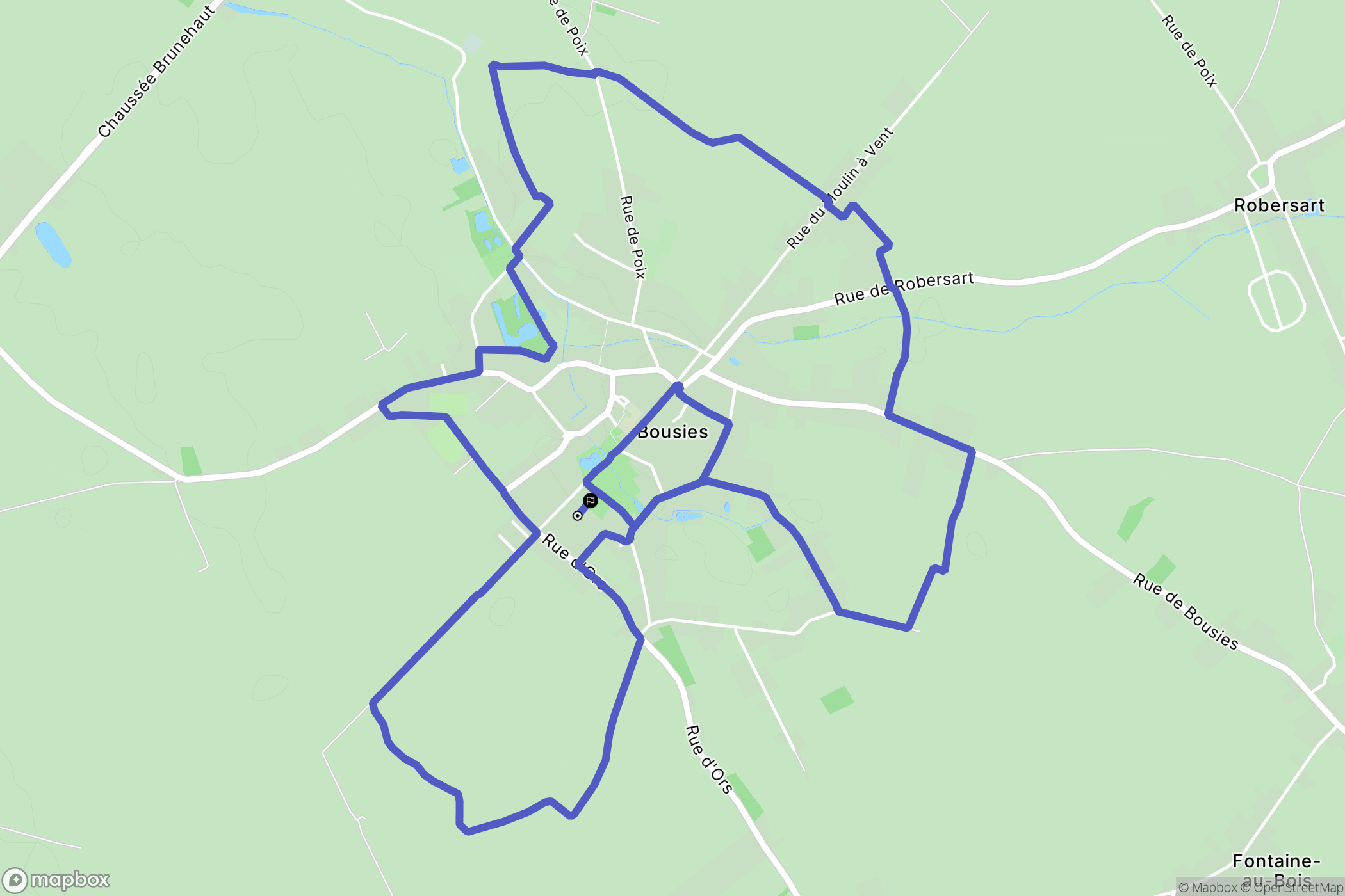 Bousies : carte du parcours de randonnée - France