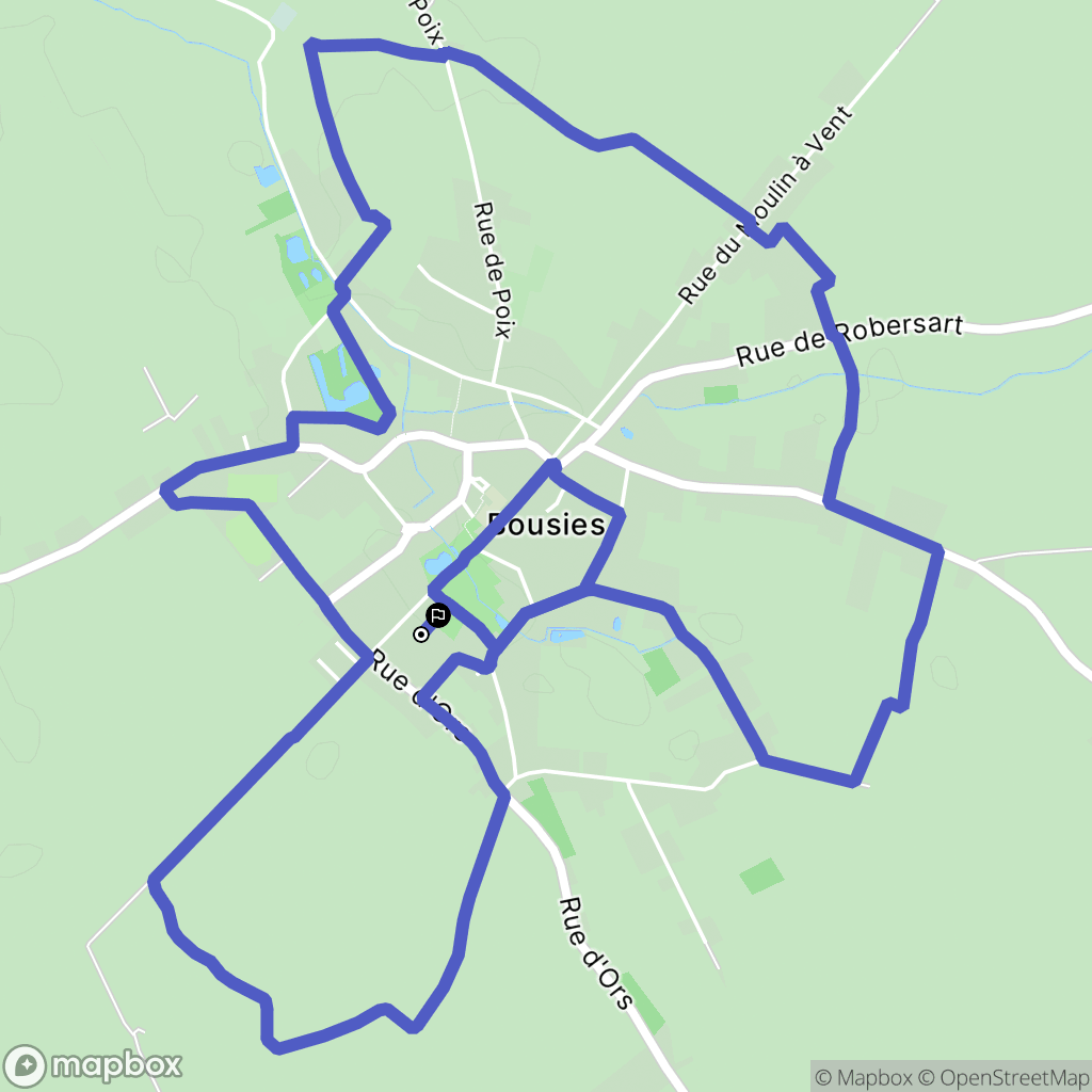 Bousies : carte du parcours de randonnée - France