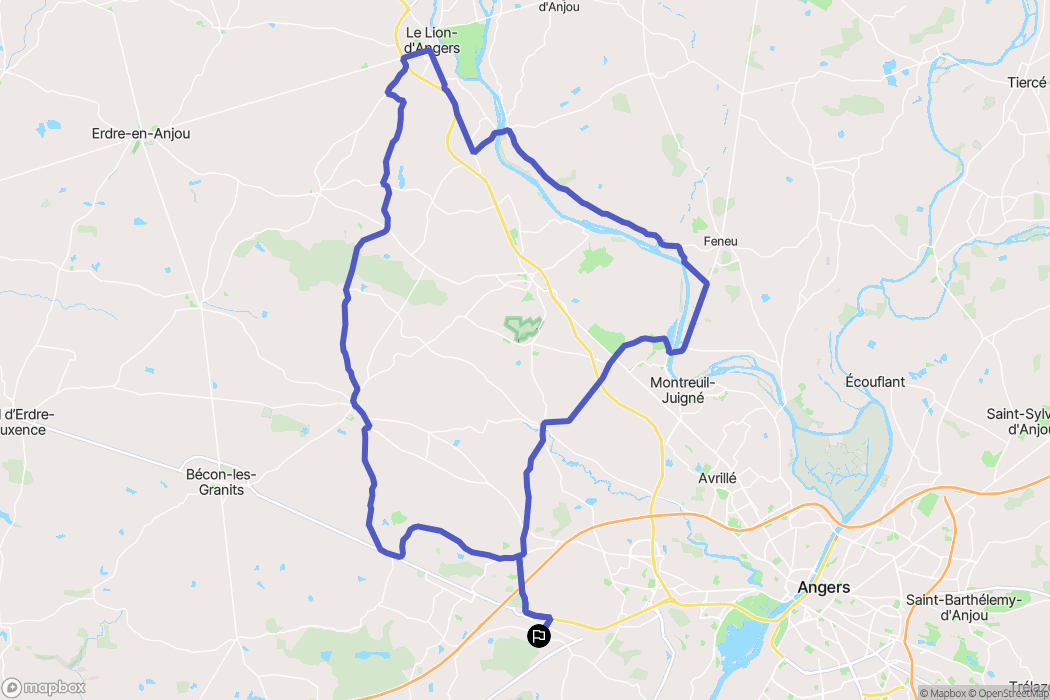 Saint-Léger-de-Linières : carte du parcours de randonnée - France