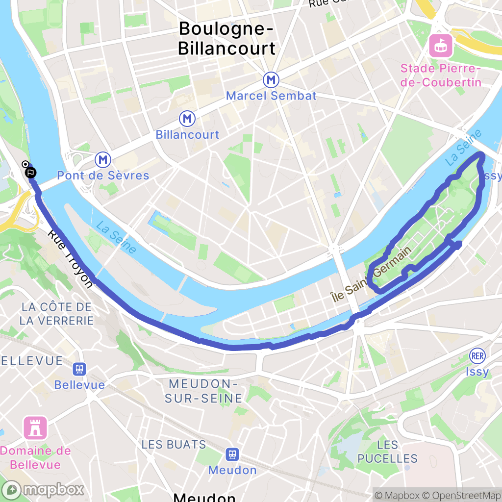 Sèvres : carte du parcours de randonnée - France