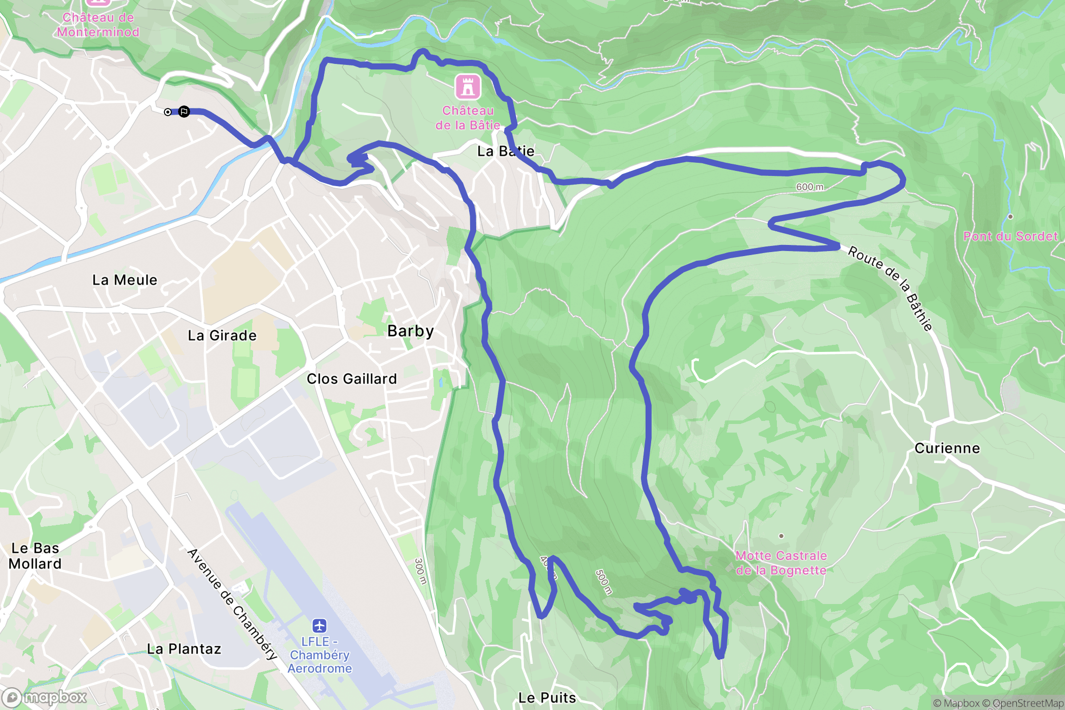 Saint-Alban-Leysse : carte du parcours de randonnée - France