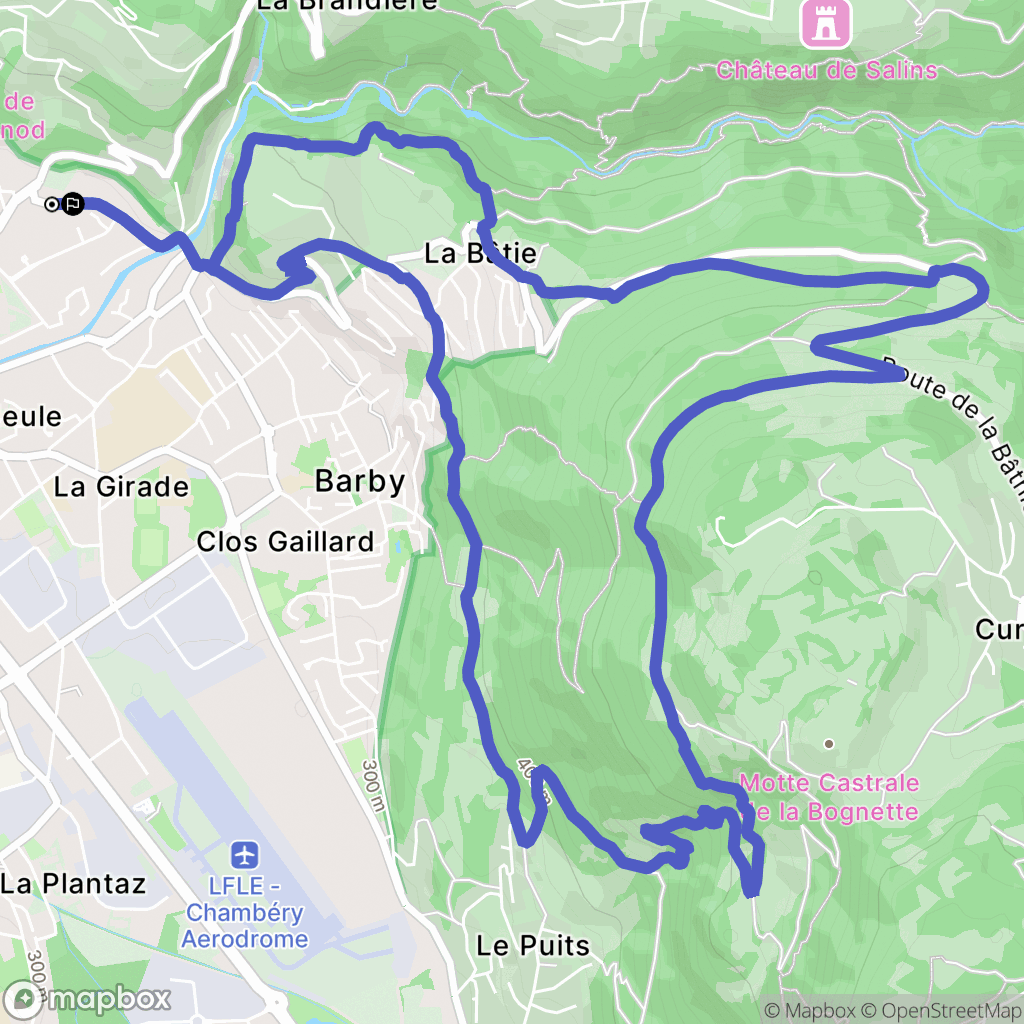 Saint-Alban-Leysse : carte du parcours de randonnée - France