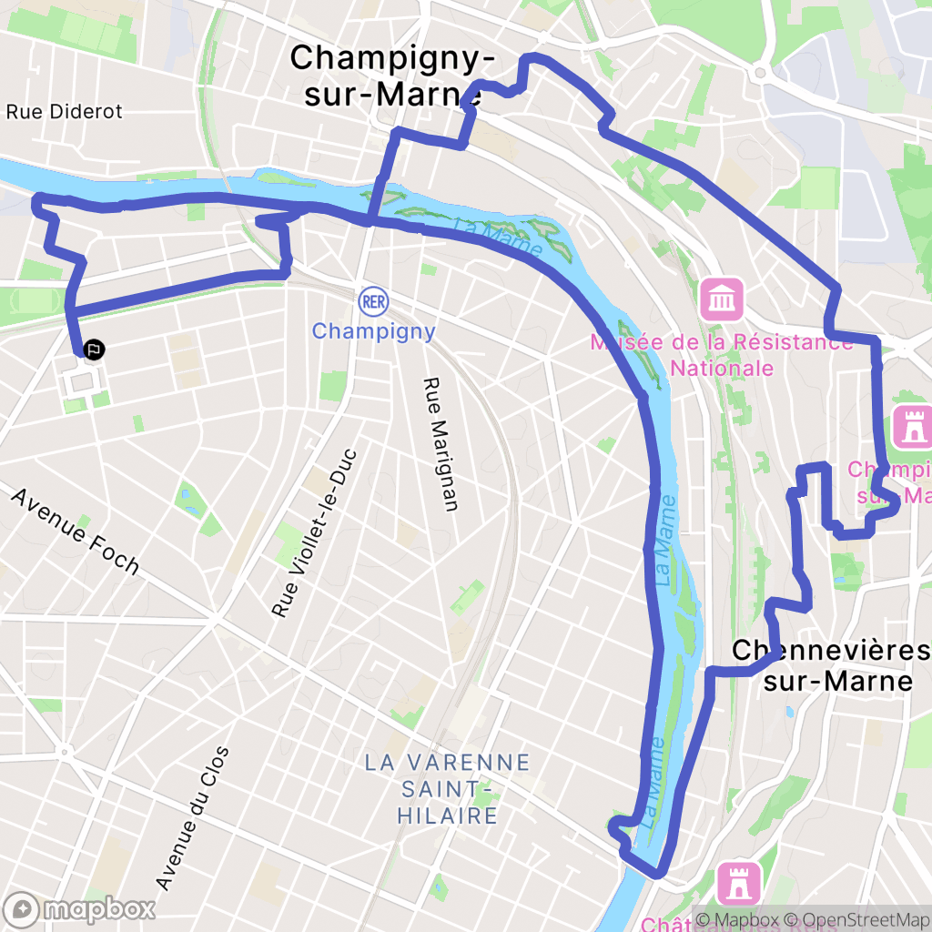 Saint-Maur-des-Fossés : carte du parcours de randonnée - France