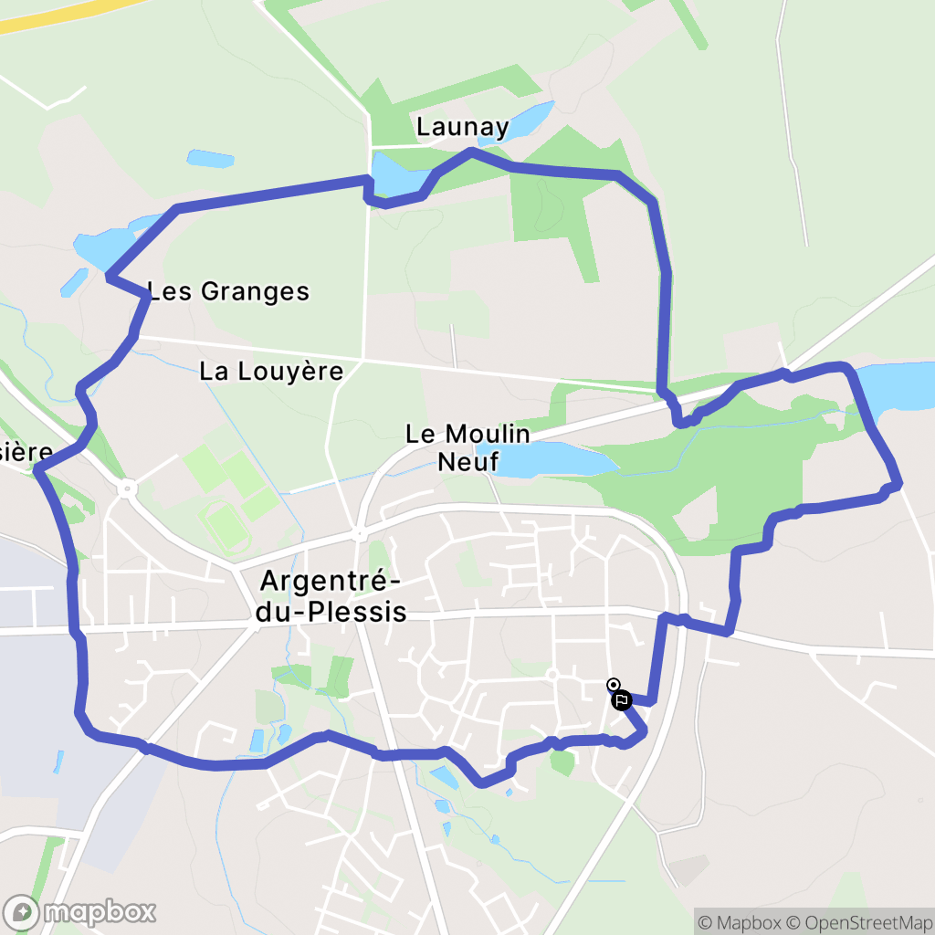 Argentré-du-Plessis : carte du parcours de randonnée - France