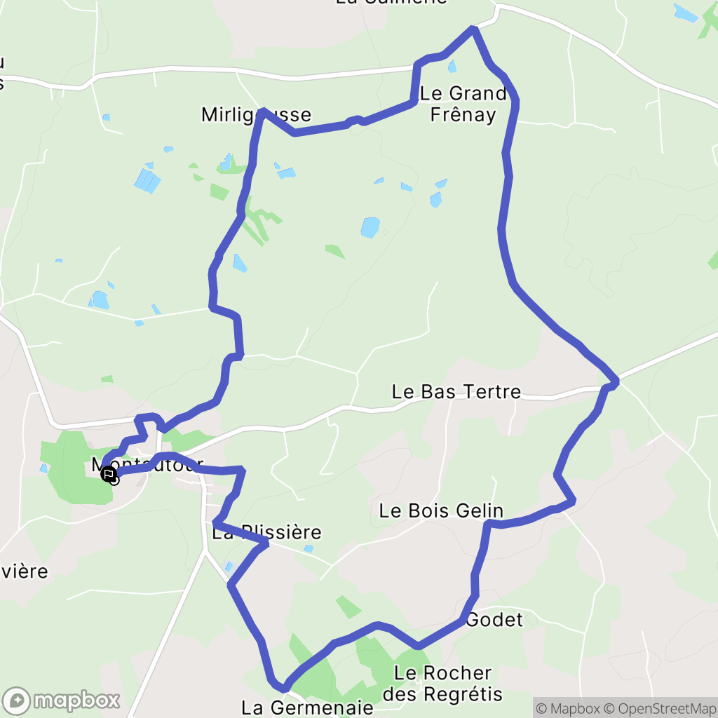 Montautour : carte du parcours de randonnée - France