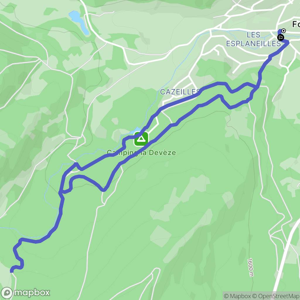 Formiguères : carte du parcours de randonnée - France