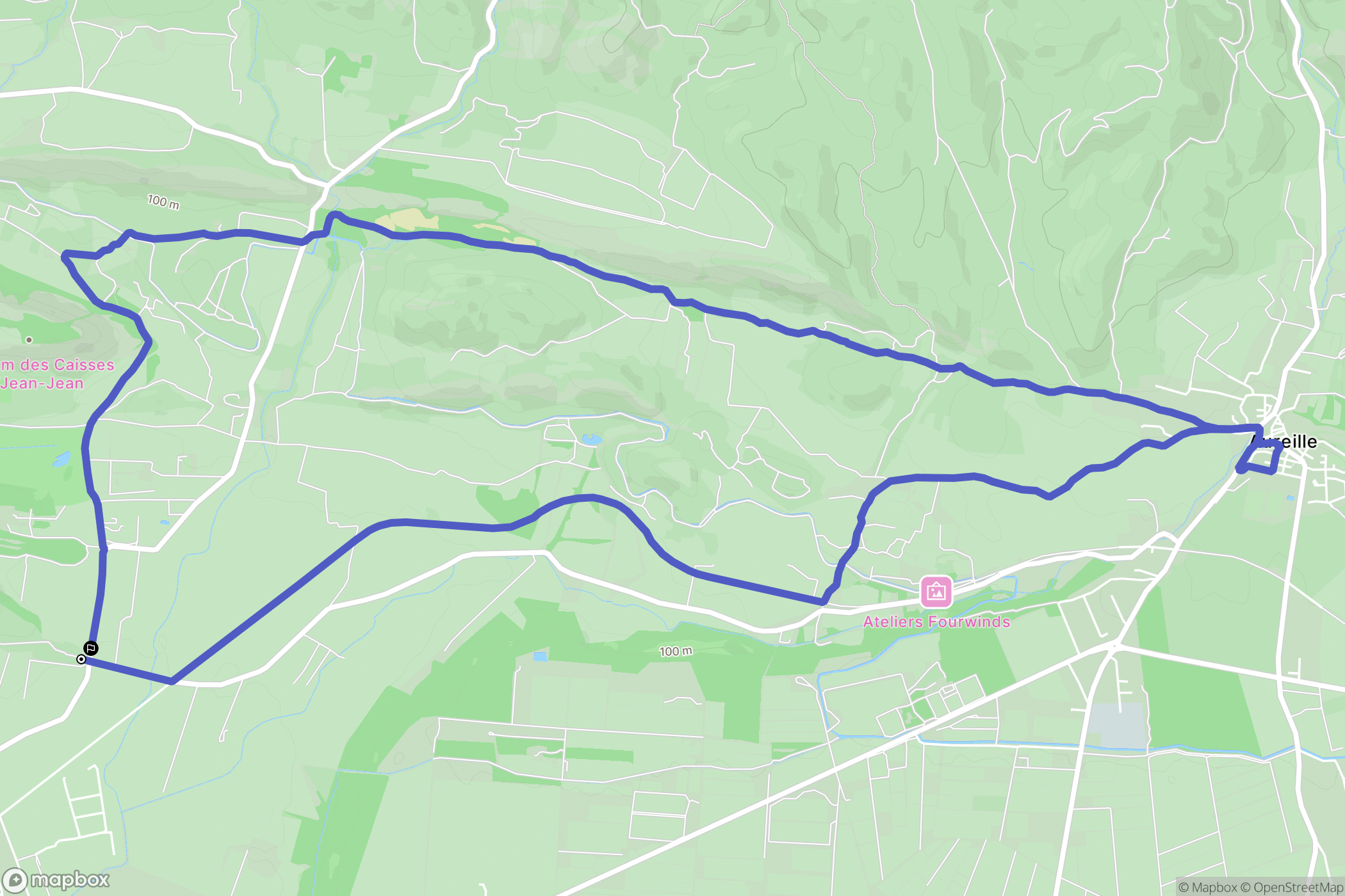 Mouriès : carte du parcours de randonnée - France