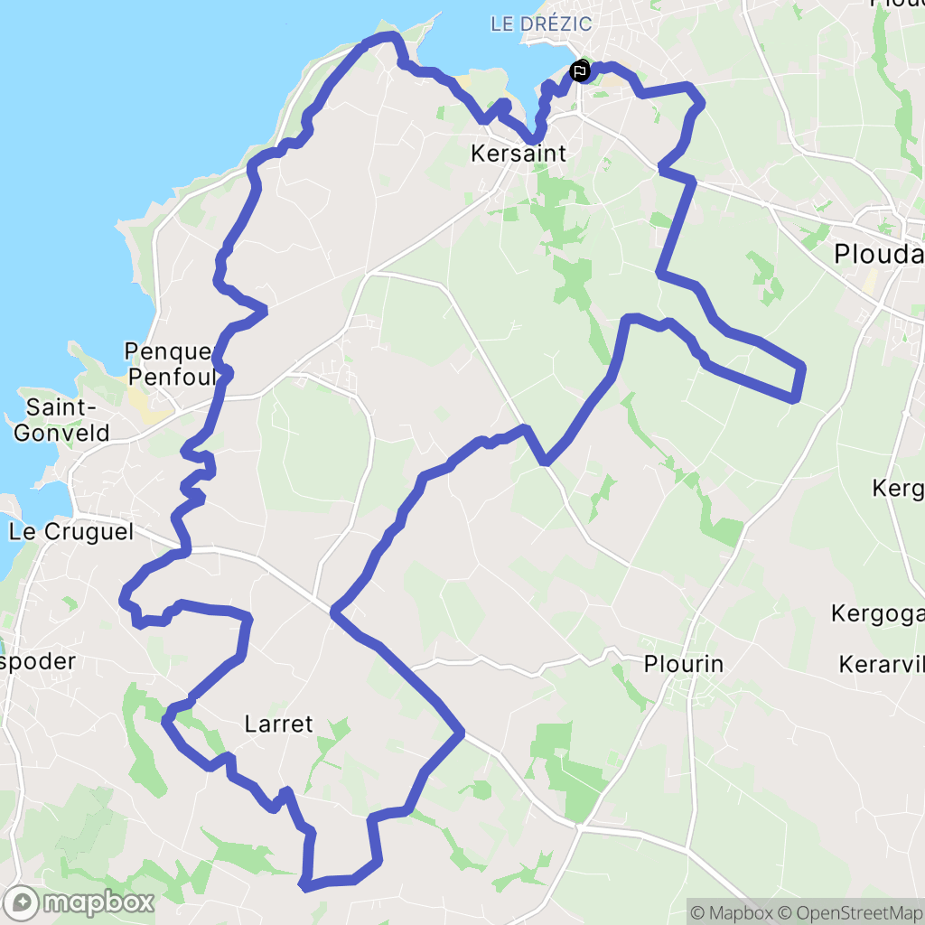 Ploudalmézeau : carte du parcours de randonnée - France