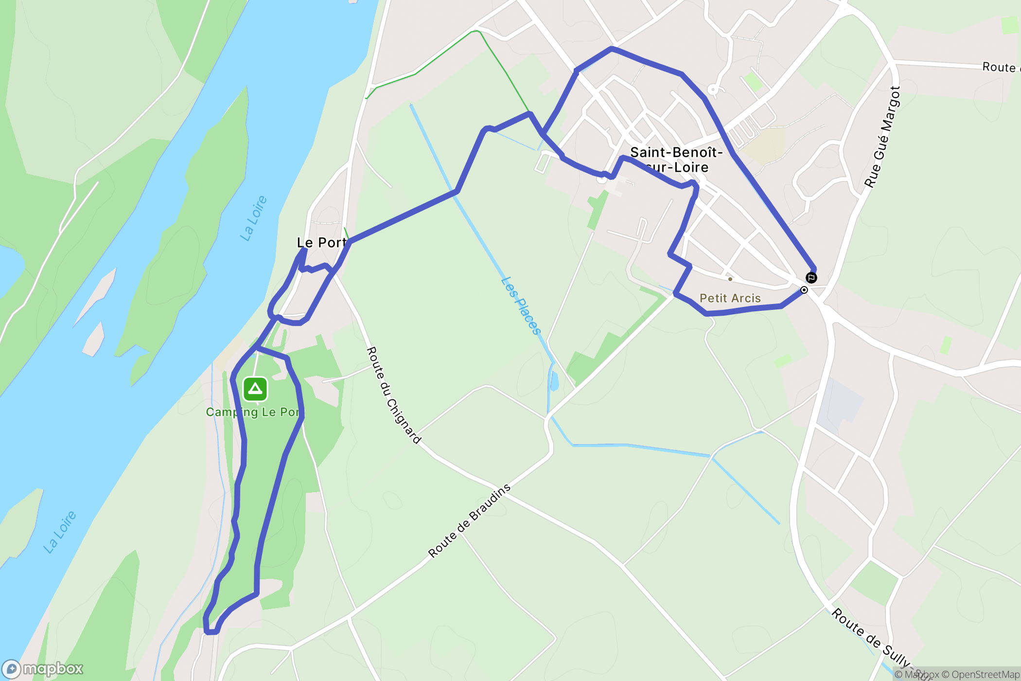 Saint-Benoît-sur-Loire : carte du parcours de randonnée - France