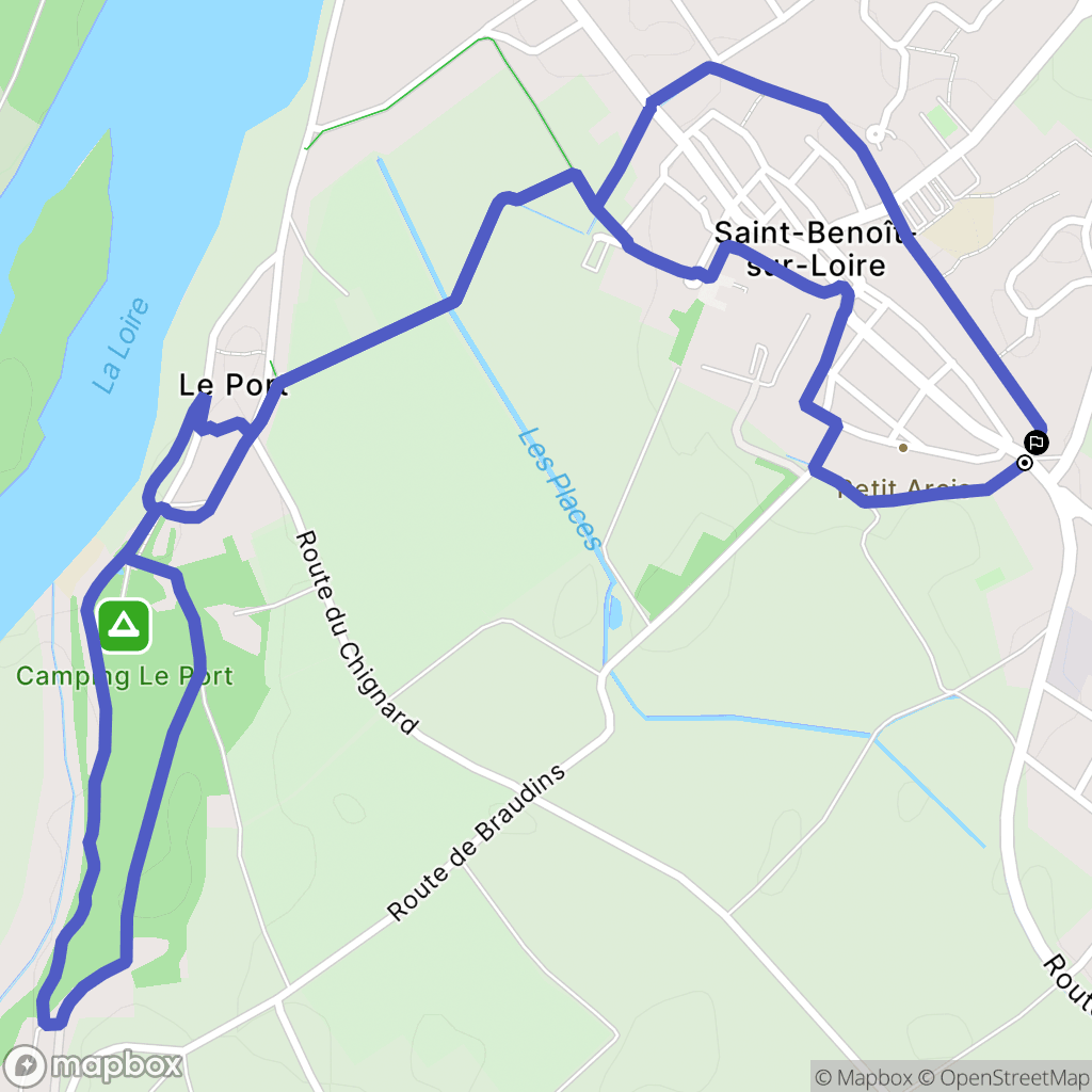 Saint-Benoît-sur-Loire : carte du parcours de randonnée - France