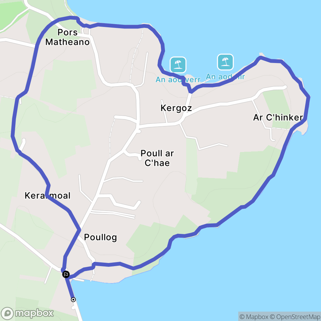 Landéda : carte du parcours de randonnée - France