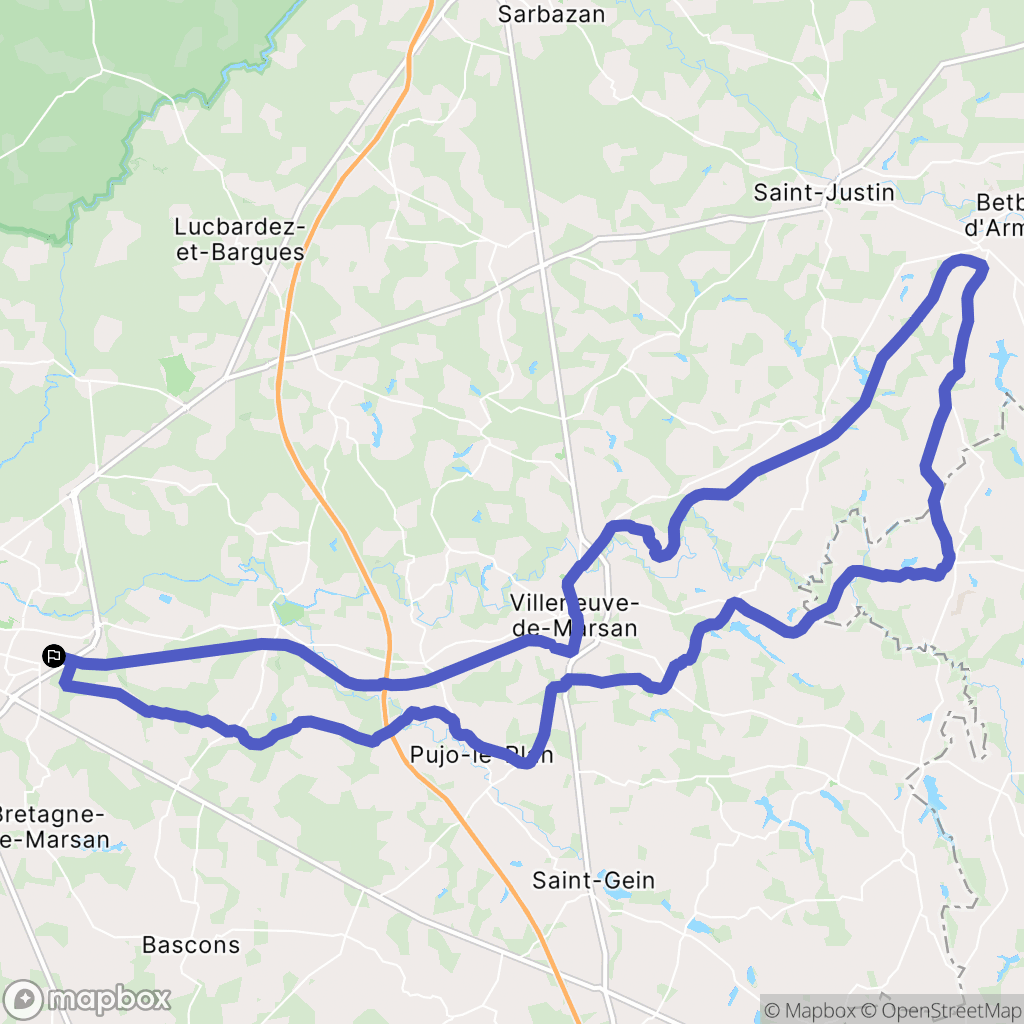 Mont-de-Marsan : carte du parcours de randonnée - France