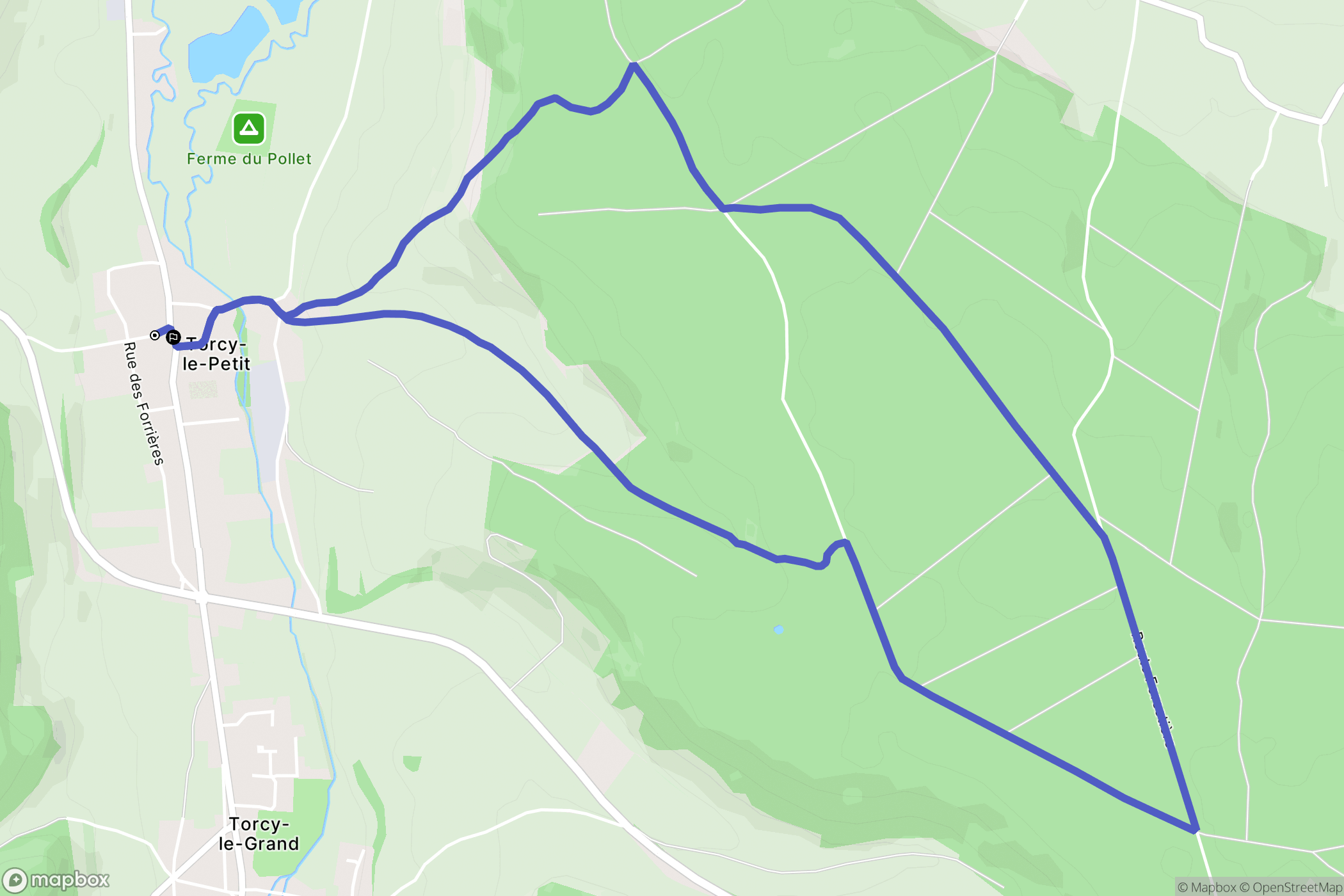 Torcy-le-Petit : carte du parcours de randonnée - France