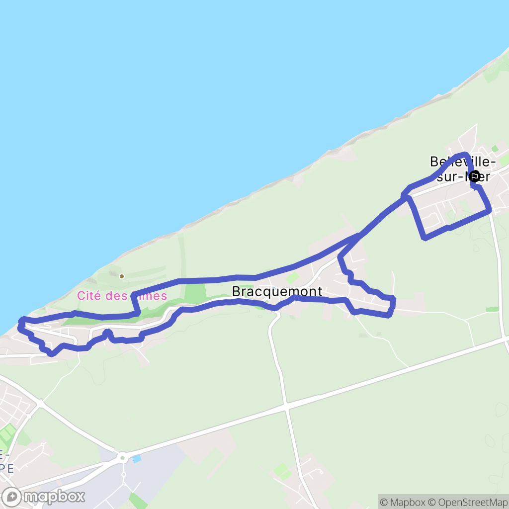 Petit-Caux : carte du parcours de randonnée - France