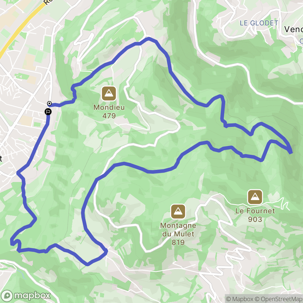 Saint-Martin-d'Hères : carte du parcours de randonnée - France