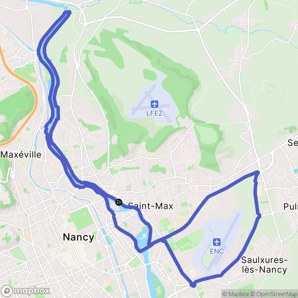 Saint-Max : carte du parcours de randonnée - France