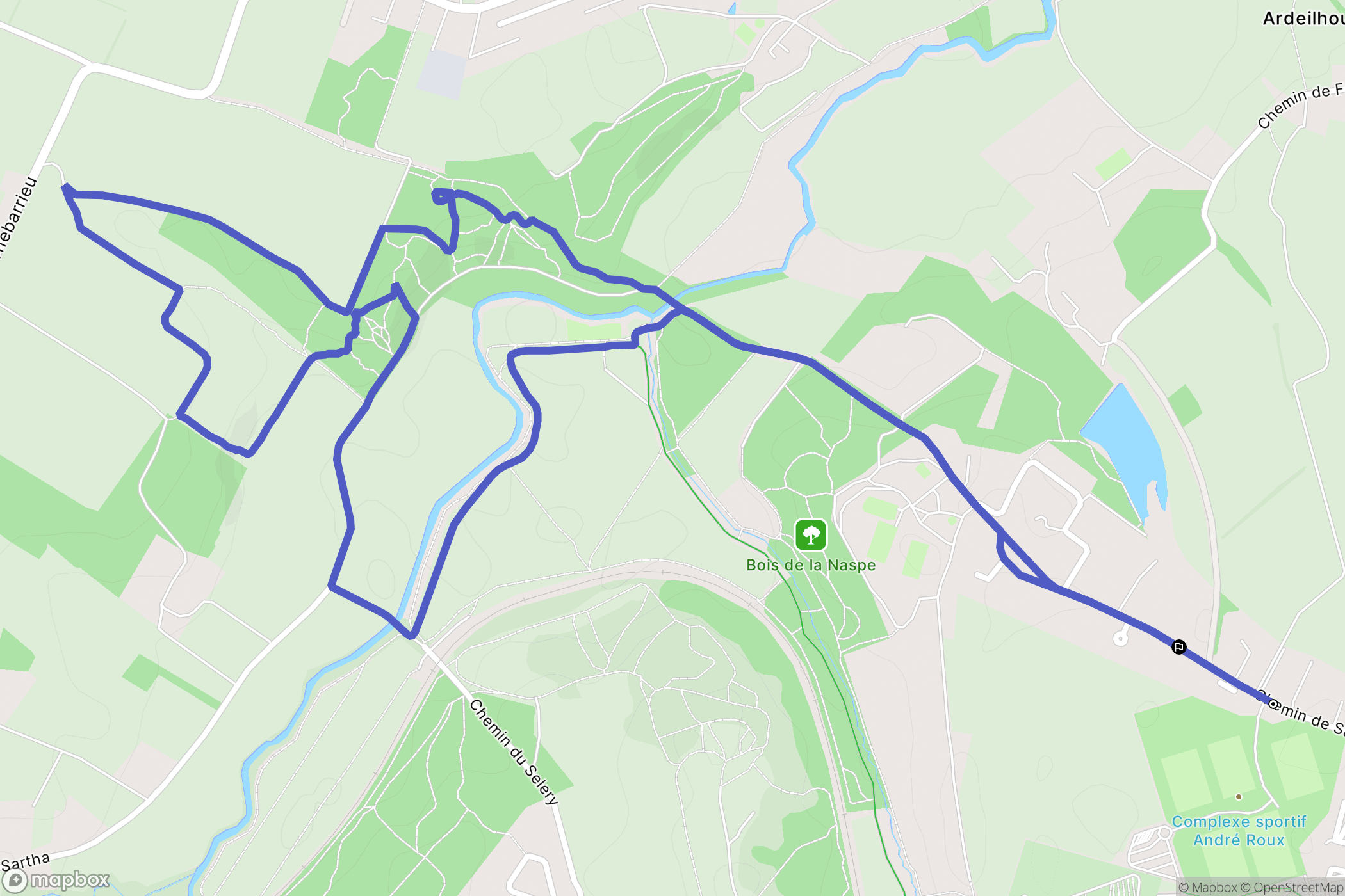 Colomiers : carte du parcours de randonnée - France