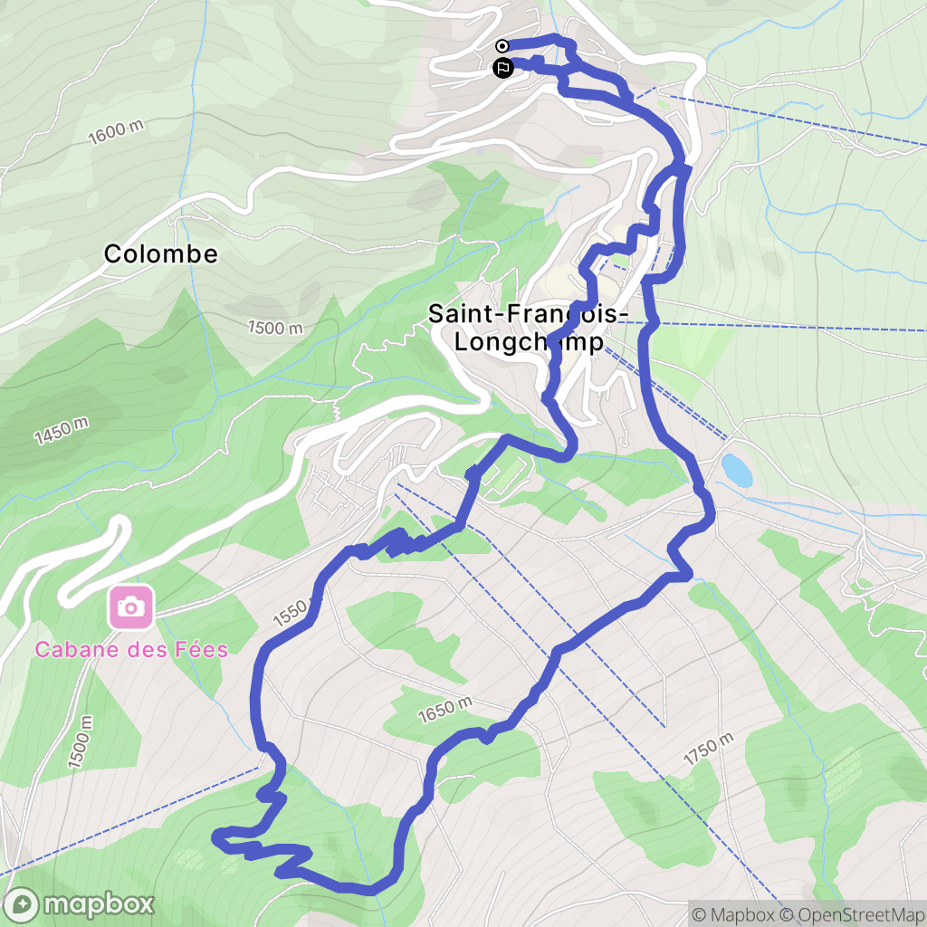 Saint-François-Longchamp : carte du parcours de randonnée - France