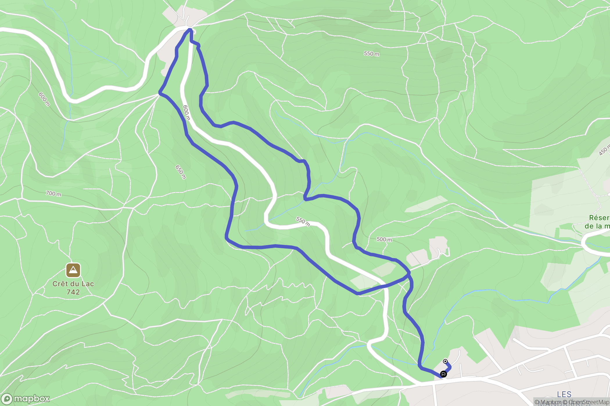 Pollionnay : carte du parcours de randonnée - France