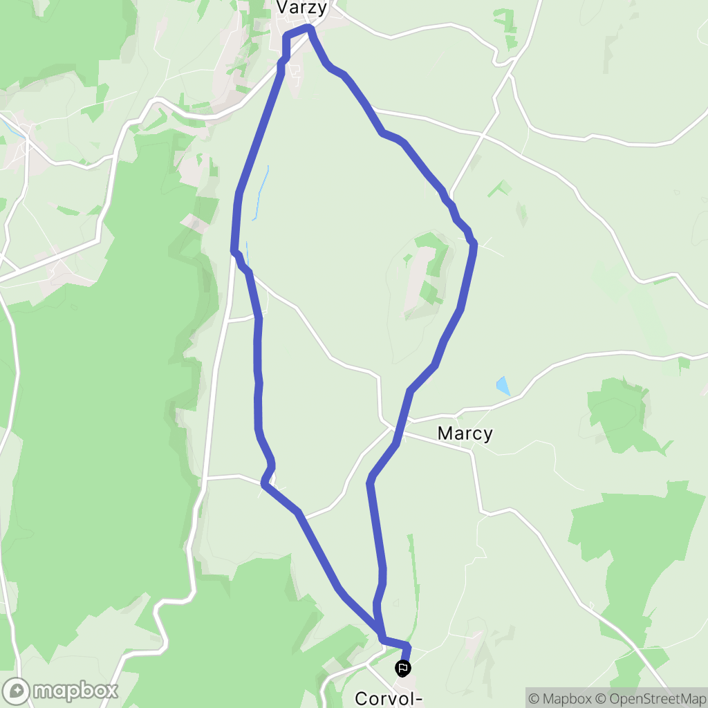 Corvol-d'Embernard : carte du parcours de randonnée - France