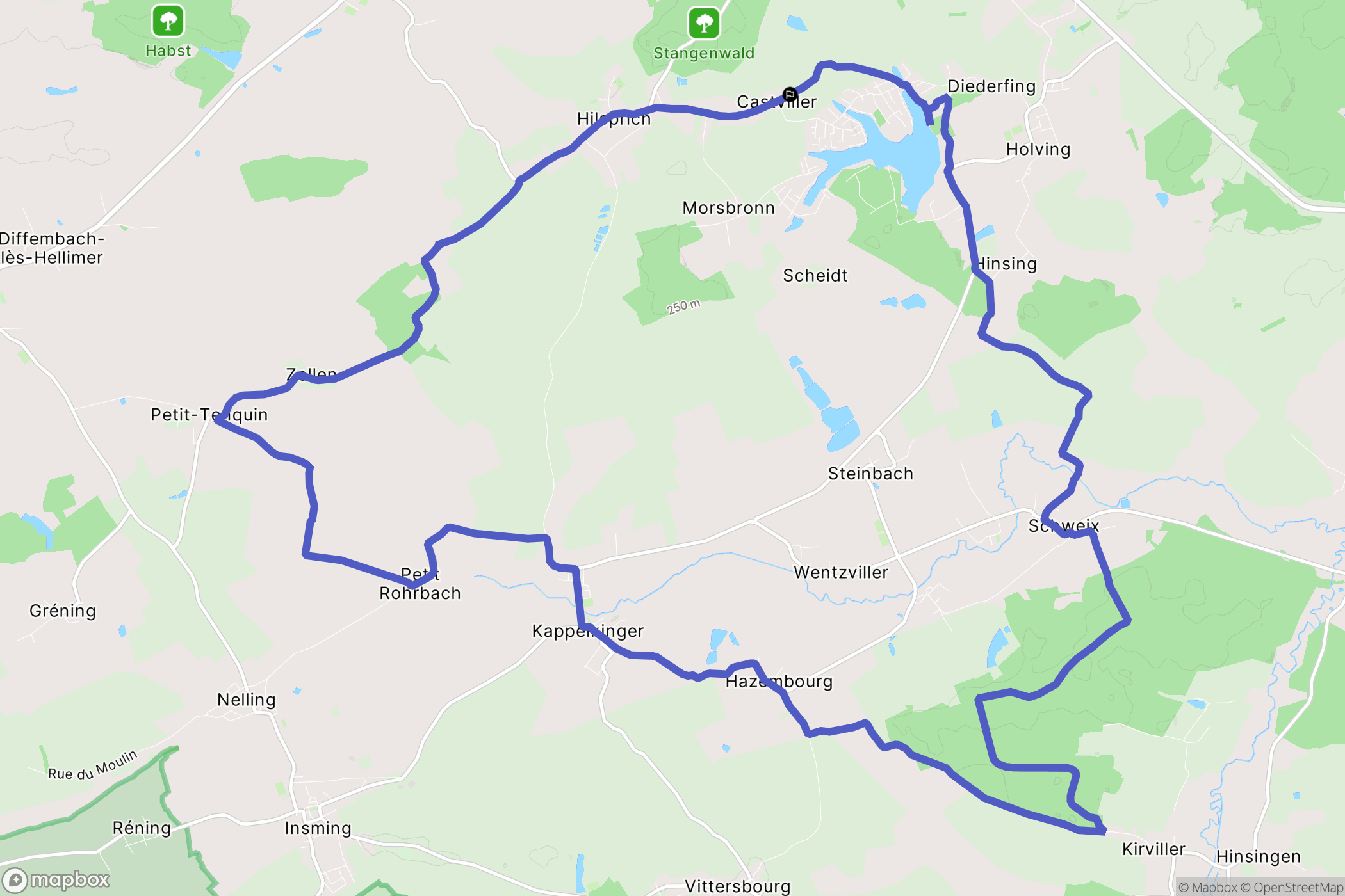 Hilsprich : carte du parcours de randonnée - France