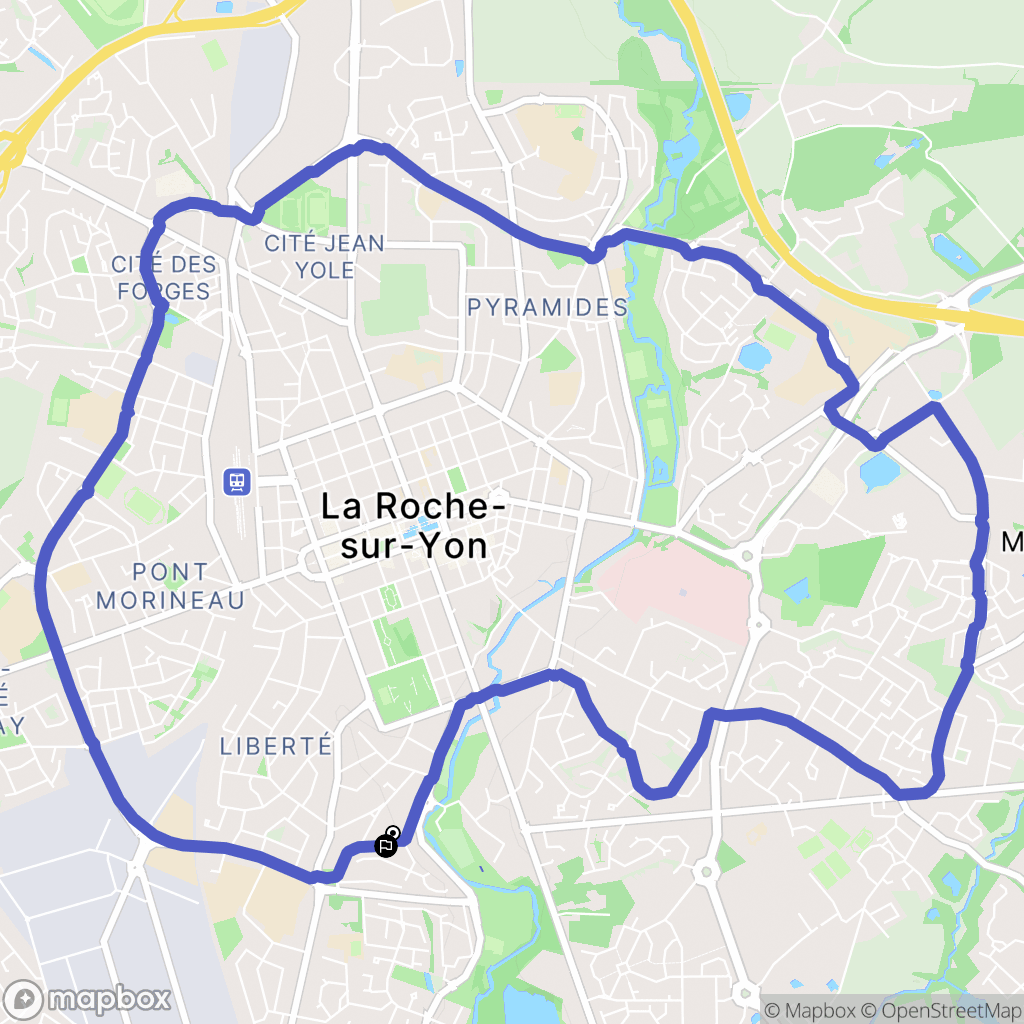 La Roche-sur-Yon : carte du parcours de randonnée - France