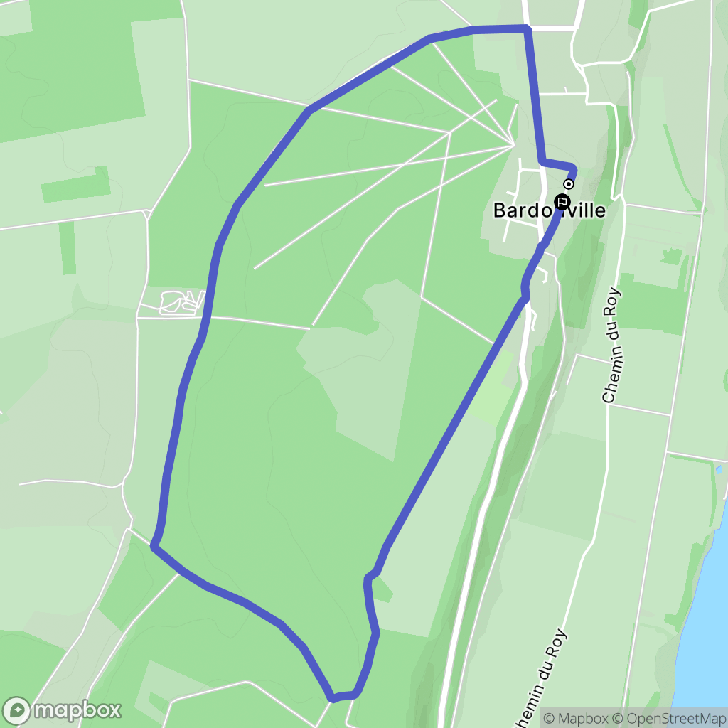 Bardouville : carte du parcours de randonnée - France