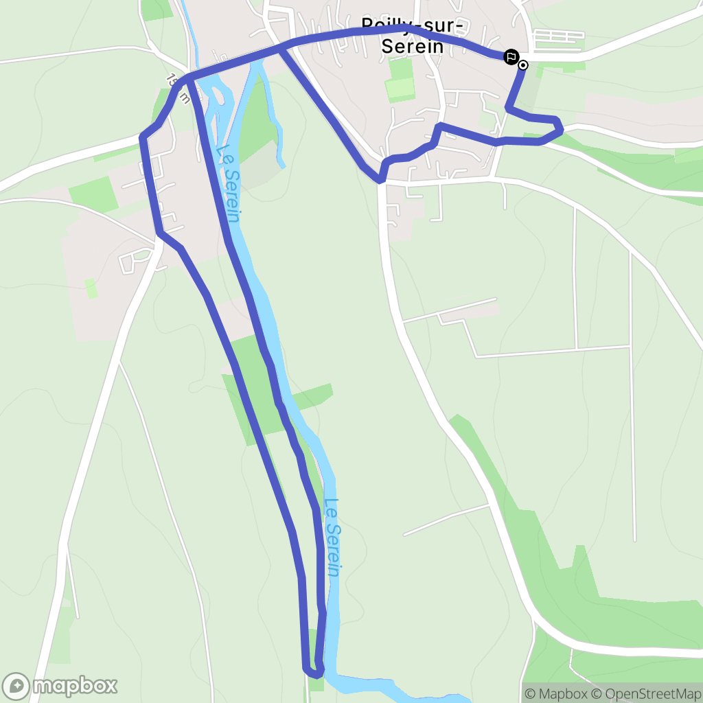 Poilly-sur-Serein : carte du parcours de randonnée - France